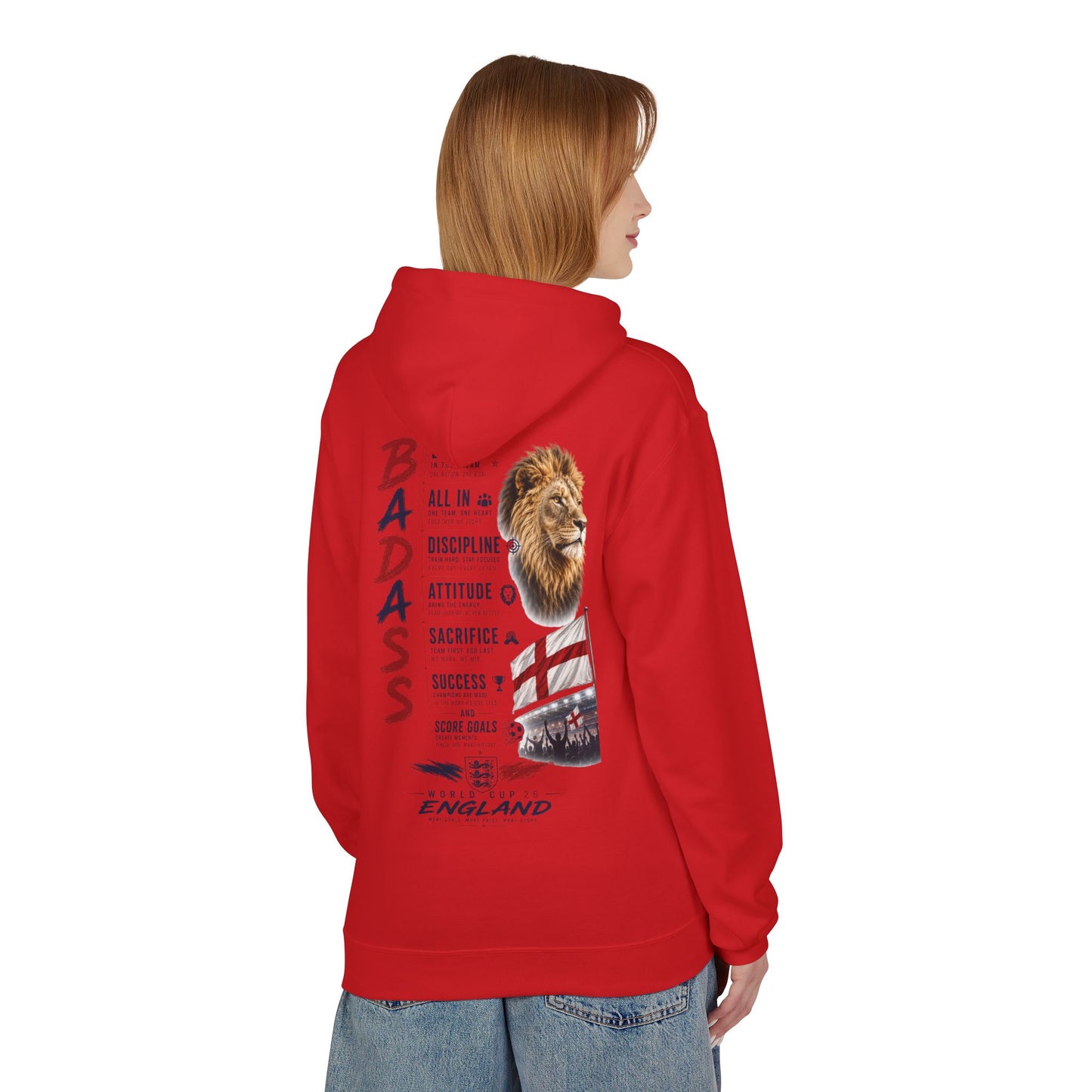 Hoodie — "Badass" England Football Supporter Graphic Hoodie