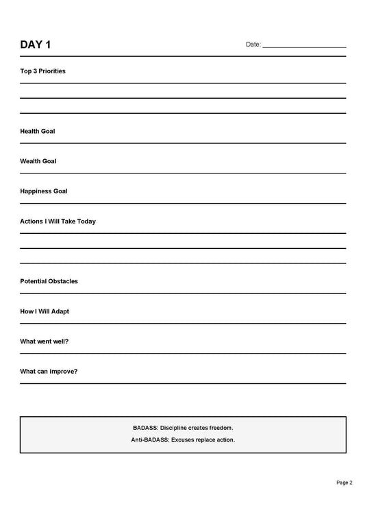 B.A.D. A.S.S 90 day Digital Planner