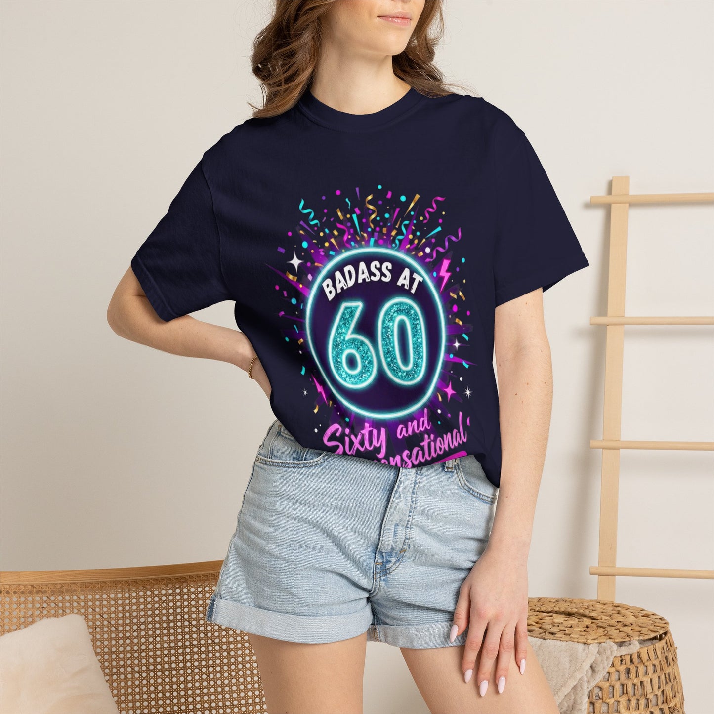 Badass at 60 Graphic T-Shirt — Sixty & Sensational Birthday Tee