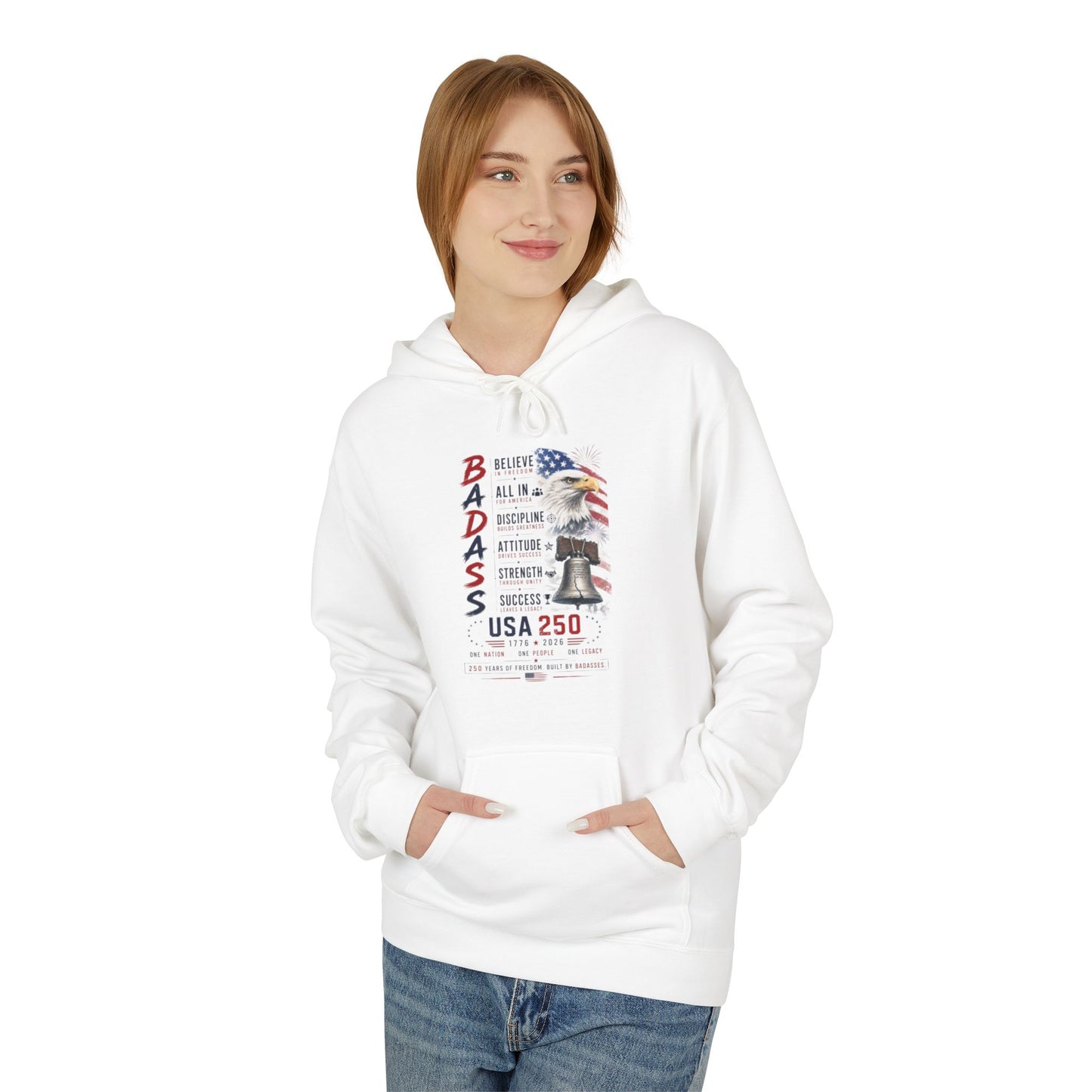 Badass USA Eagle Hoodie — Patriotic American Flag Eagle Graphic