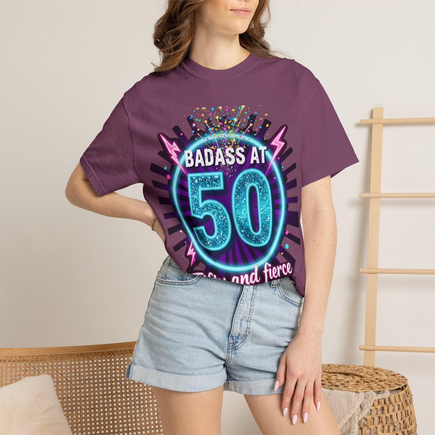 Badass at 50 T-Shirt — Fifty and Fierce Birthday Tee