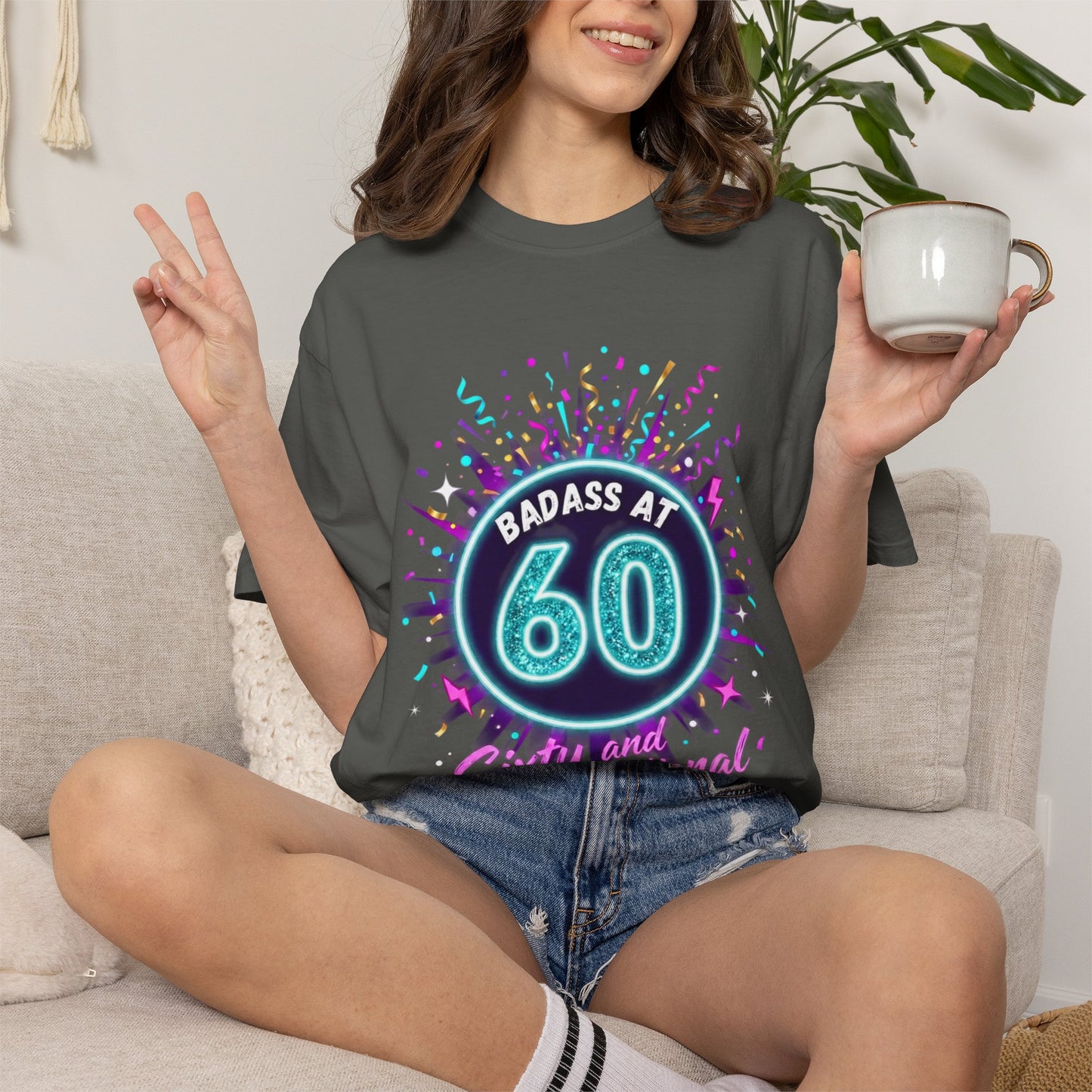 Badass at 60 Graphic T-Shirt — Sixty & Sensational Birthday Tee