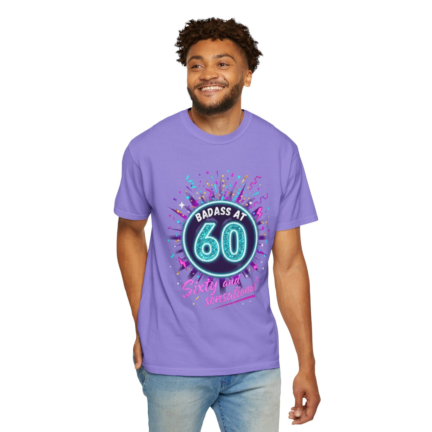Badass at 60 Graphic T-Shirt — Sixty & Sensational Birthday Tee
