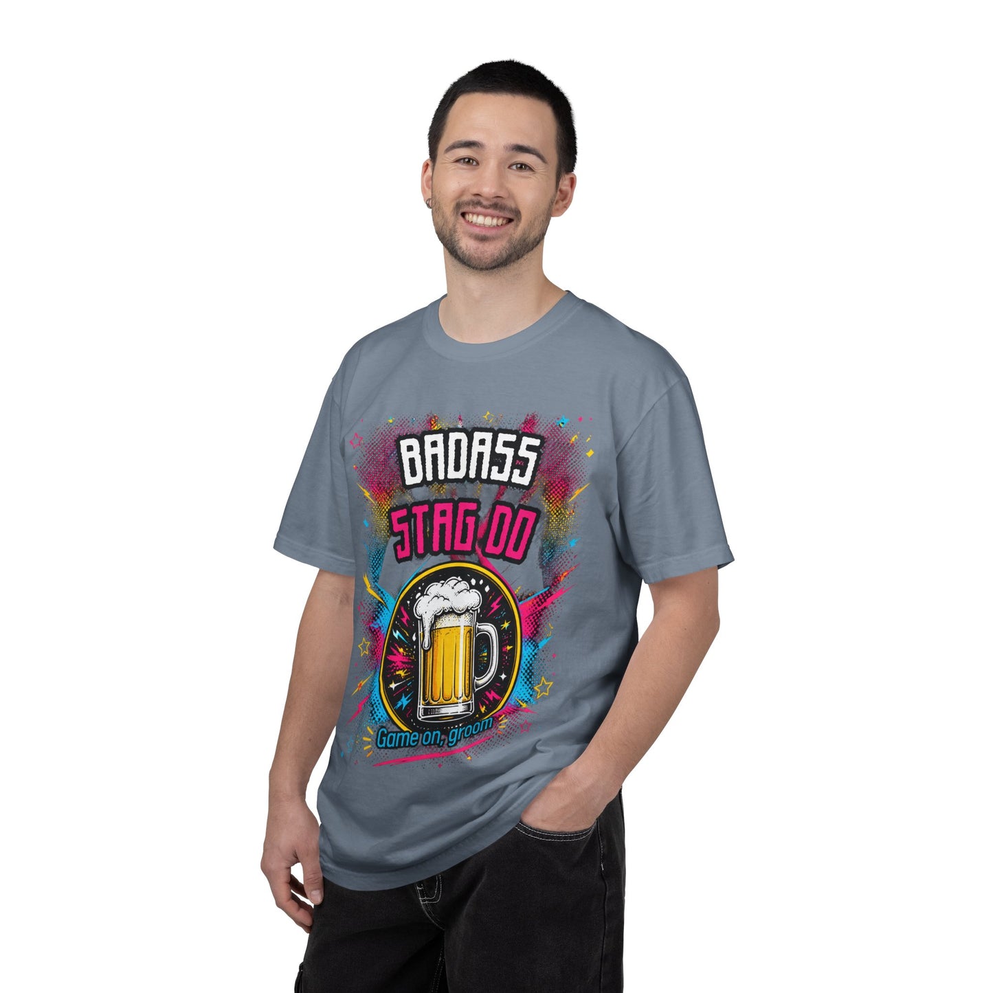 Stag Do T-Shirt — "Badass Stag Do" Beer Mug Bachelorette Party Tee