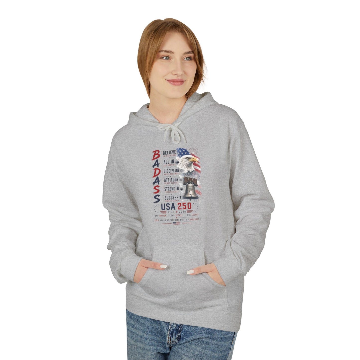 Badass USA Eagle Hoodie — Patriotic American Flag Eagle Graphic