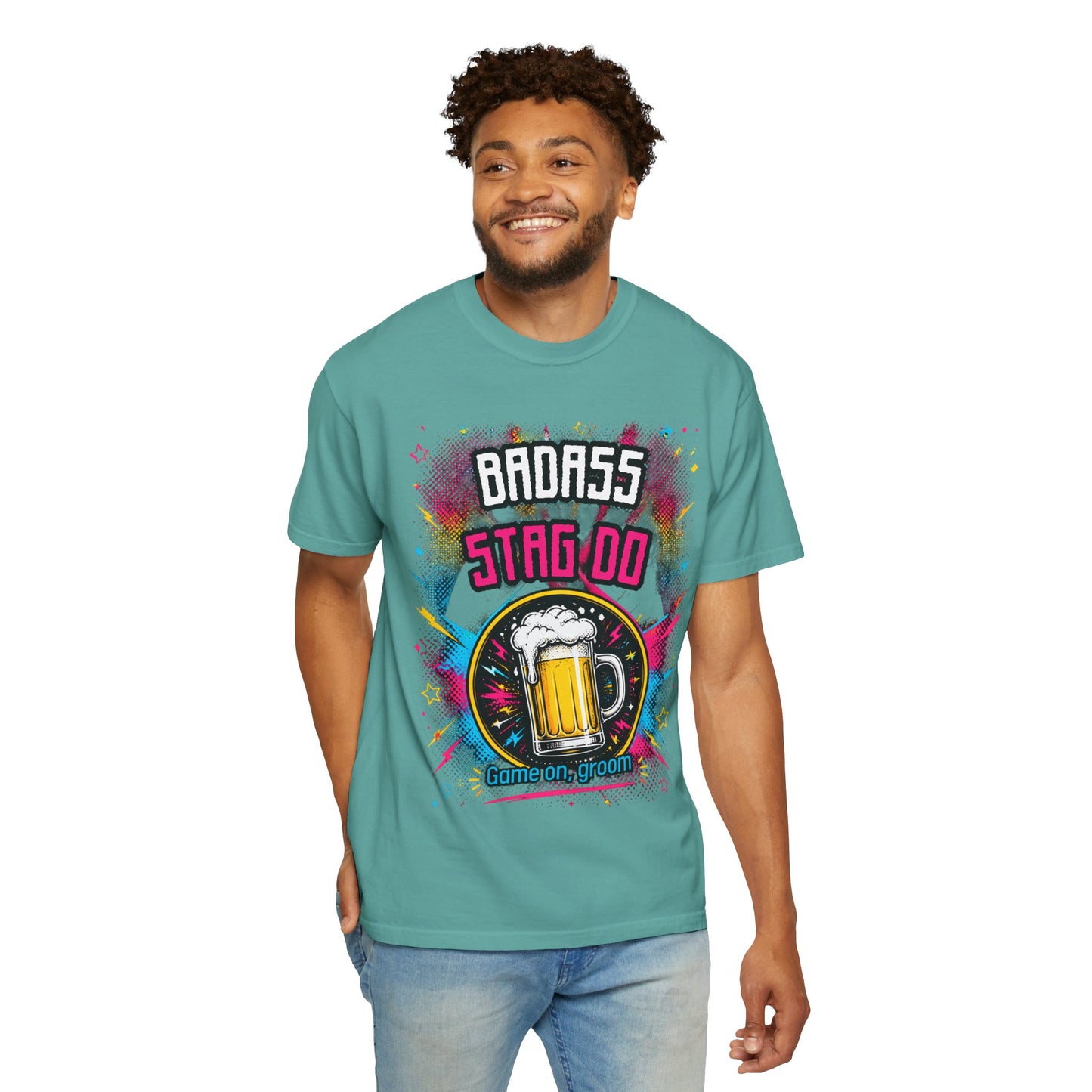 Stag Do T-Shirt — "Badass Stag Do" Beer Mug Bachelorette Party Tee