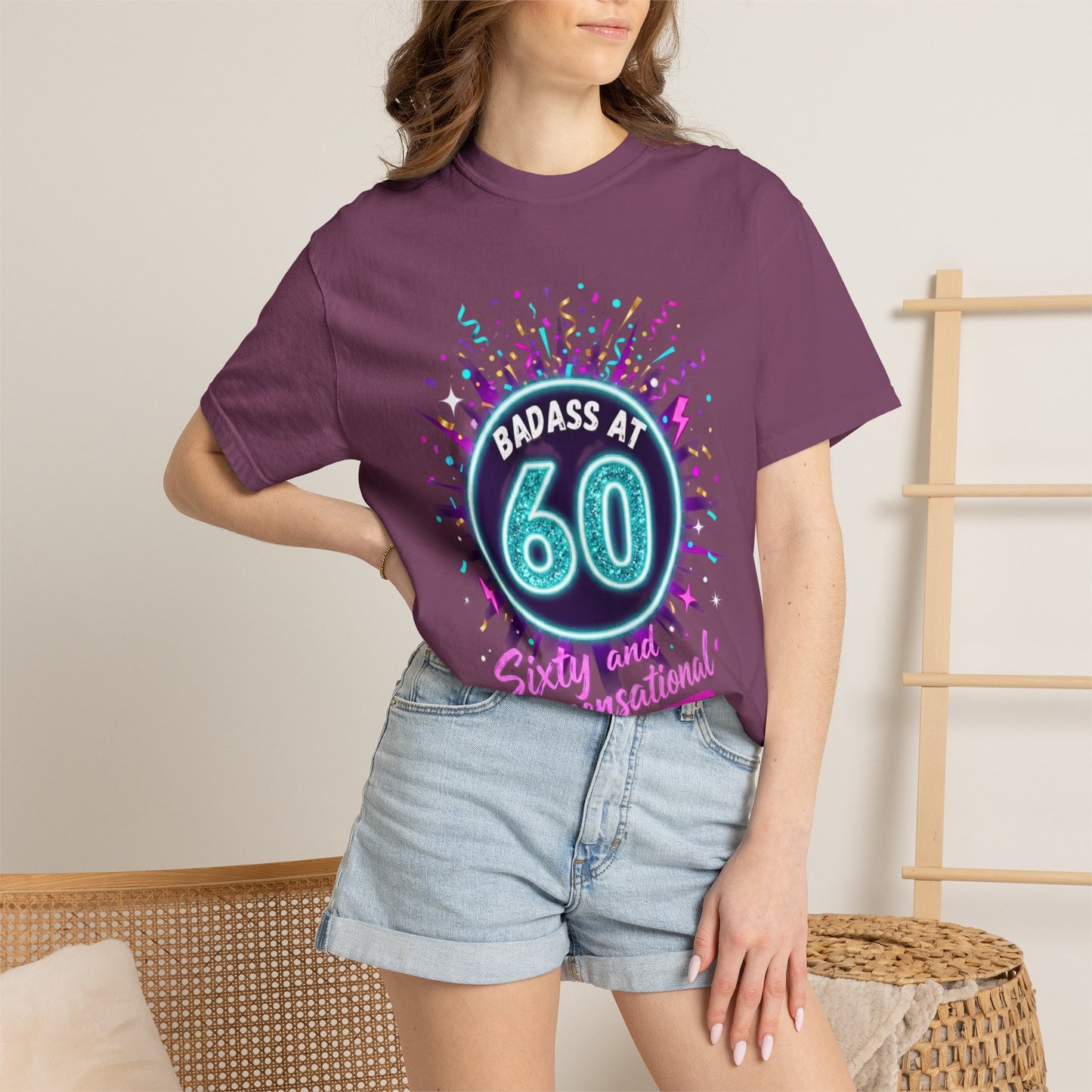 Badass at 60 Graphic T-Shirt — Sixty & Sensational Birthday Tee