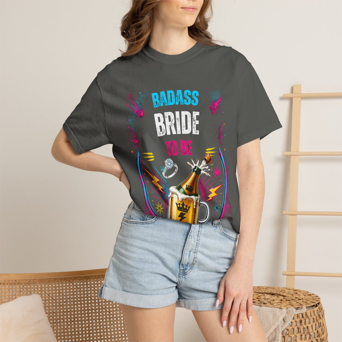 Badass Bride To Be T-Shirt — Bachelorette Party Champagne Tee