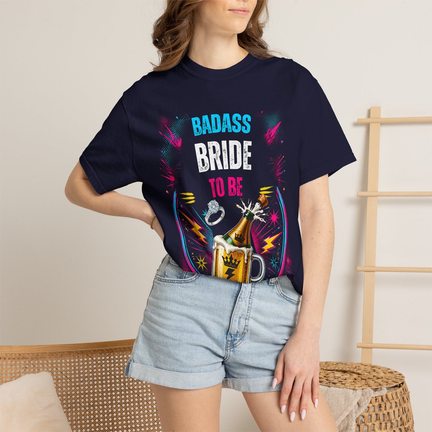 Badass Bride To Be T-Shirt — Bachelorette Party Champagne Tee