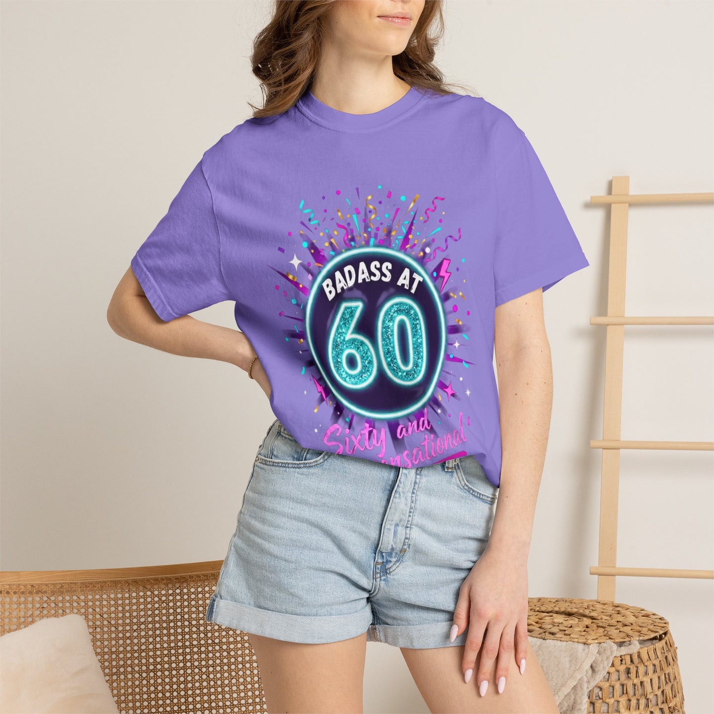 Badass at 60 Graphic T-Shirt — Sixty & Sensational Birthday Tee