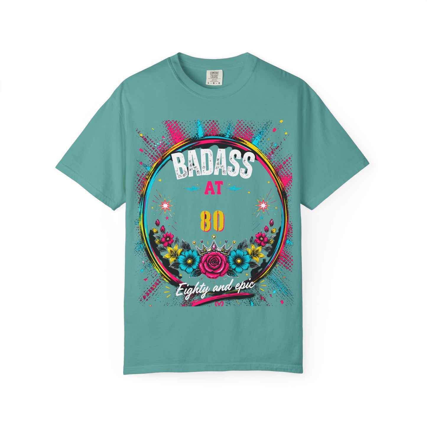 80th Birthday Floral T-Shirt — Turning 80 Celebration Tee