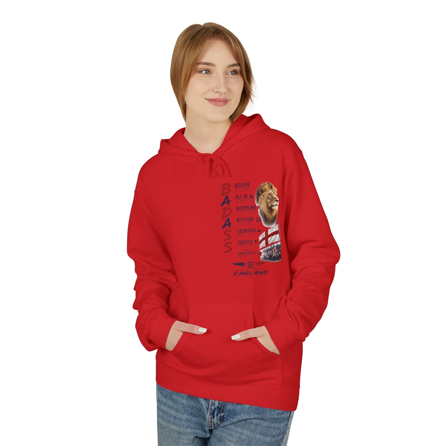 Hoodie — "Badass" England Football Supporter Graphic Hoodie
