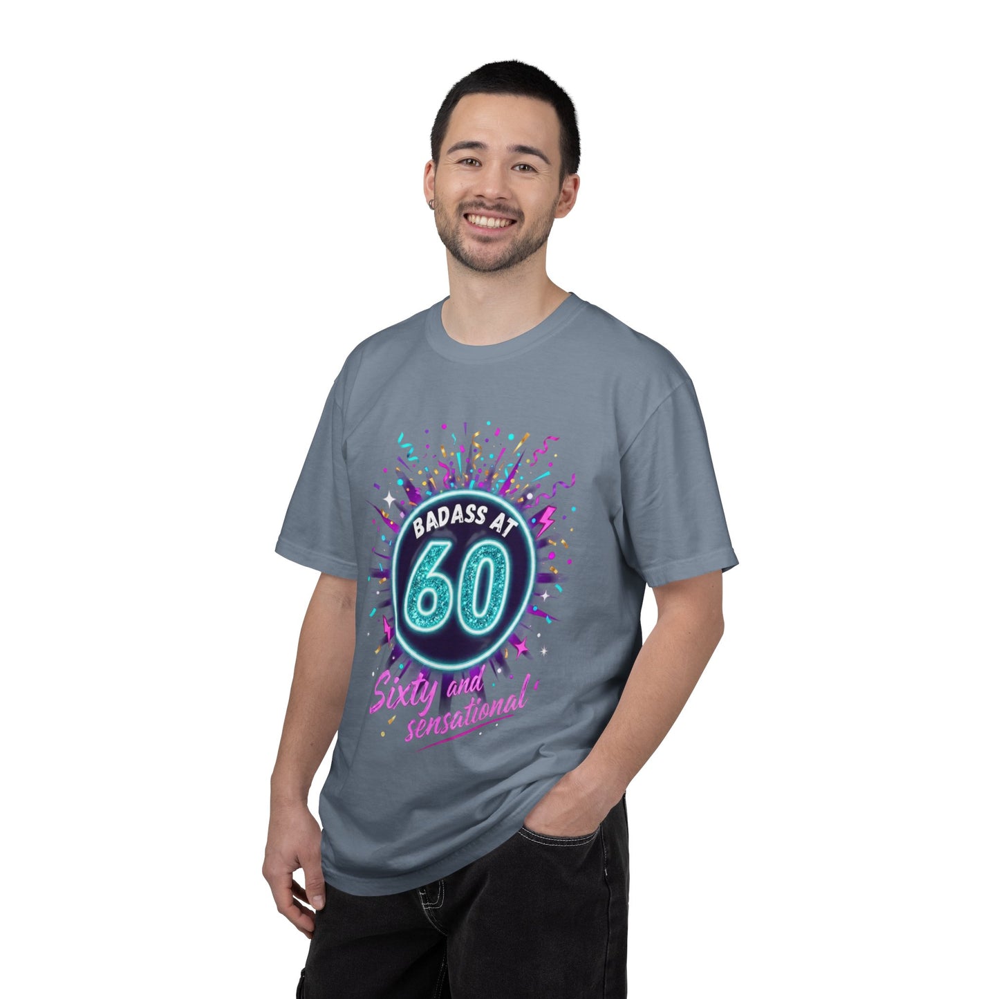 Badass at 60 Graphic T-Shirt — Sixty & Sensational Birthday Tee