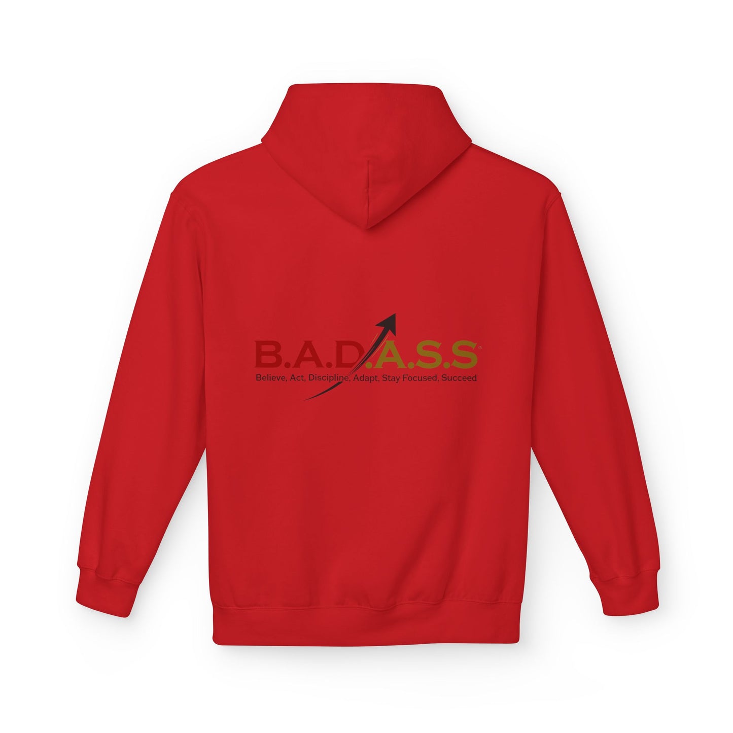 B.A.D.A.S.S. Hoodie - Motivational Arrow Graphic Pullover (Believe Act Discipline Adapt Stay Focused Succeed)