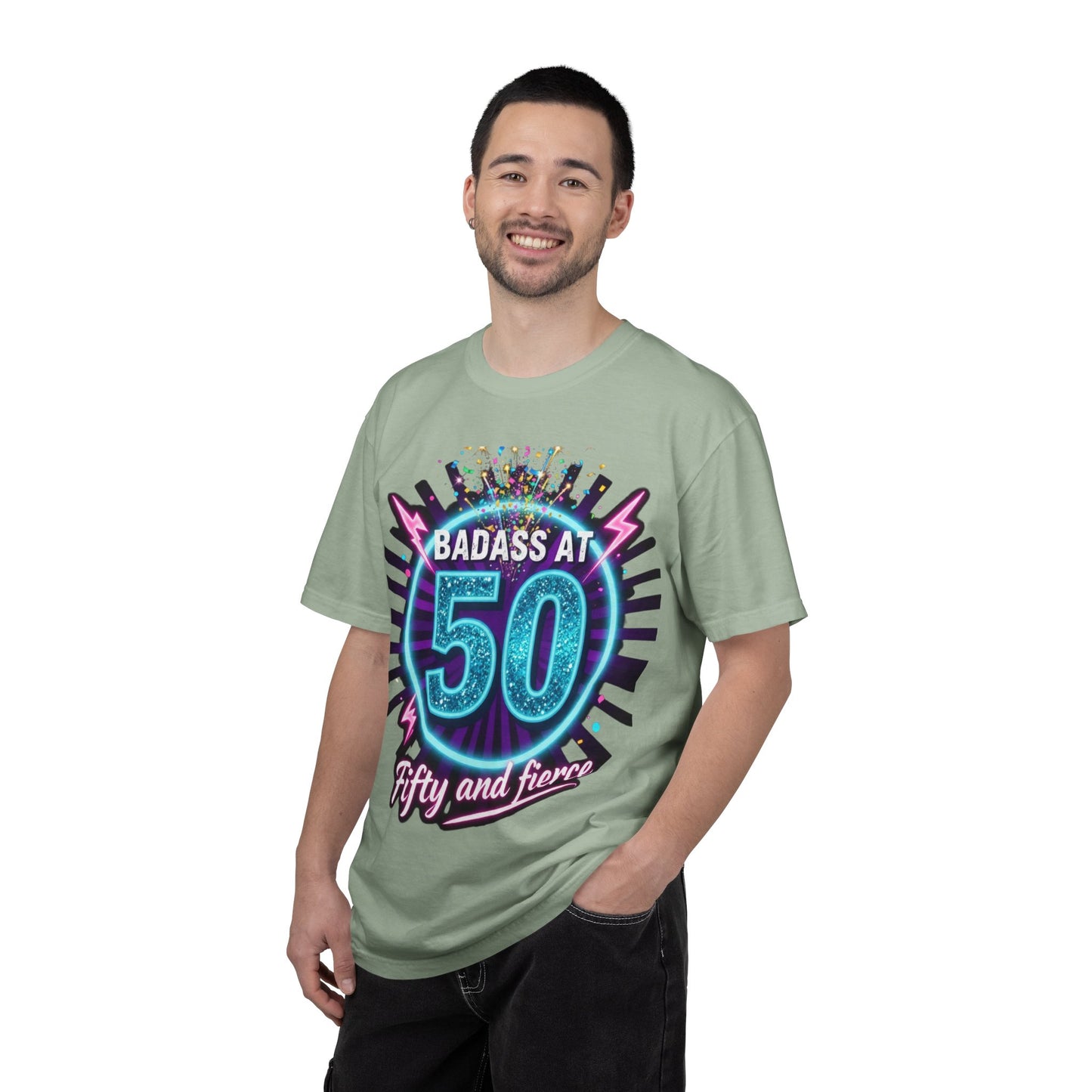 Badass at 50 T-Shirt — Fifty and Fierce Birthday Tee