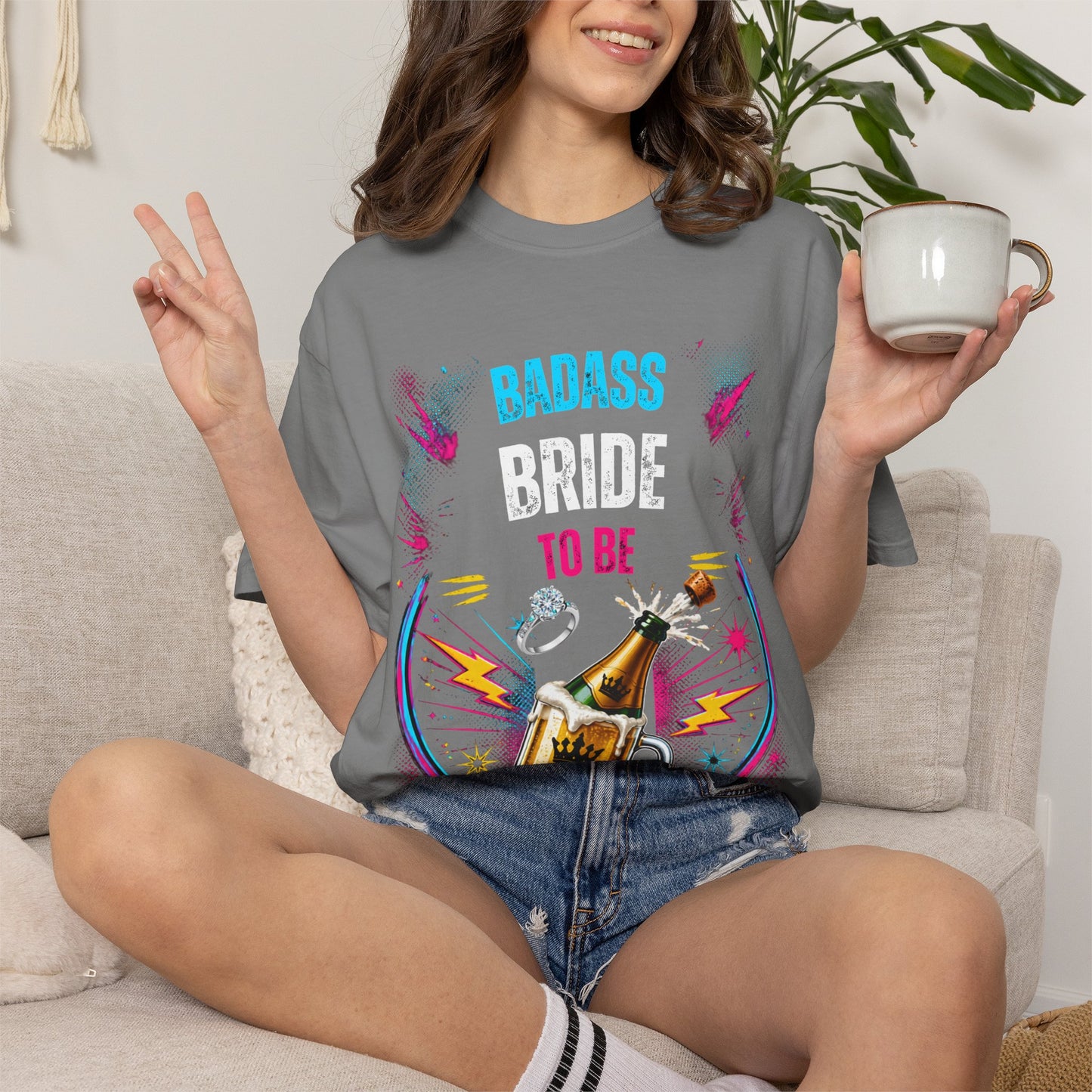 Badass Bride To Be T-Shirt — Bachelorette Party Champagne Tee