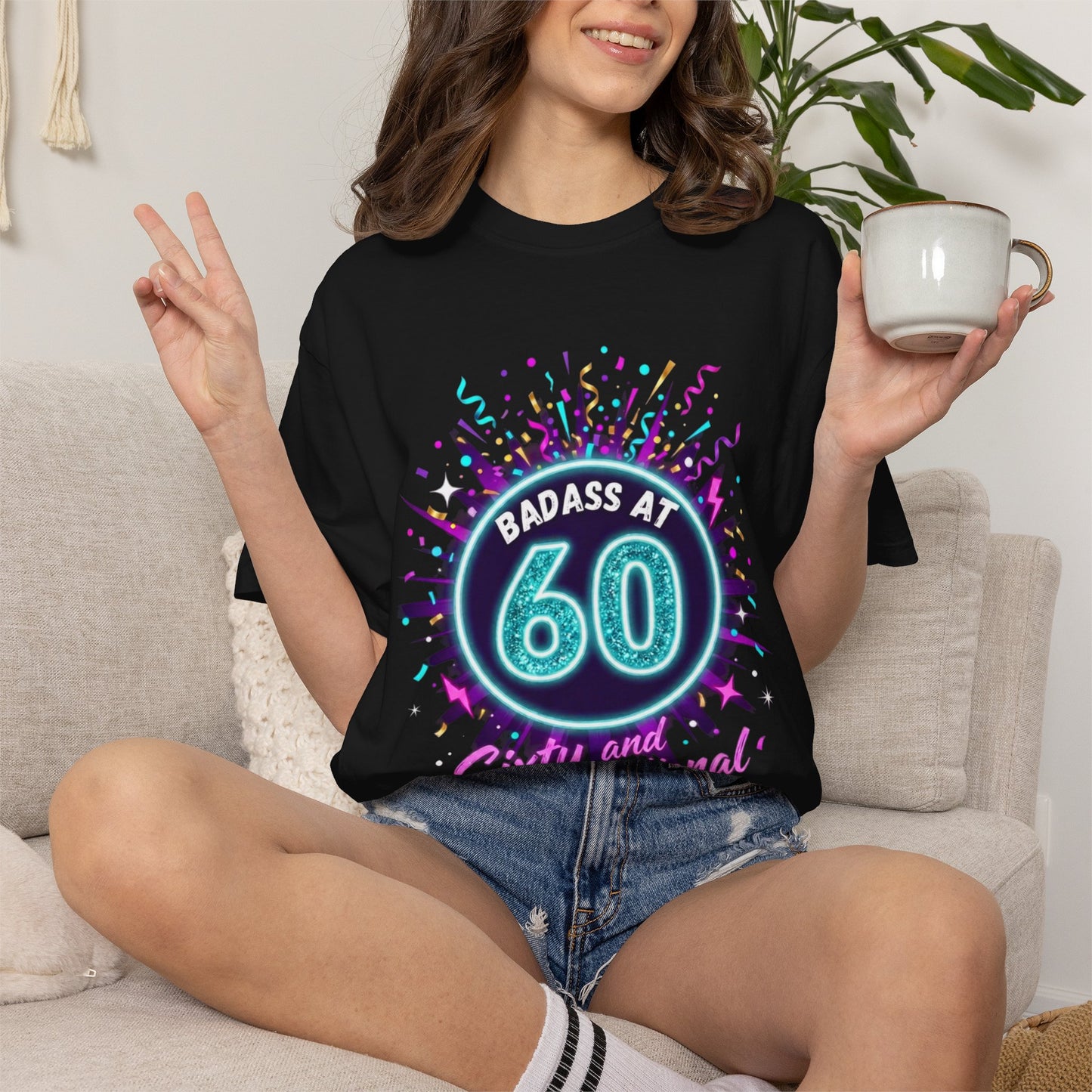 Badass at 60 Graphic T-Shirt — Sixty & Sensational Birthday Tee