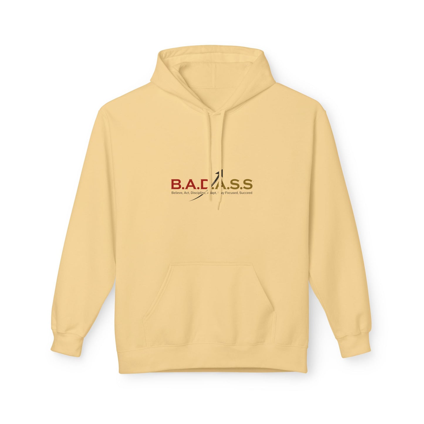 B.A.D.A.S.S. Hoodie - Motivational Arrow Graphic Pullover (Believe Act Discipline Adapt Stay Focused Succeed)