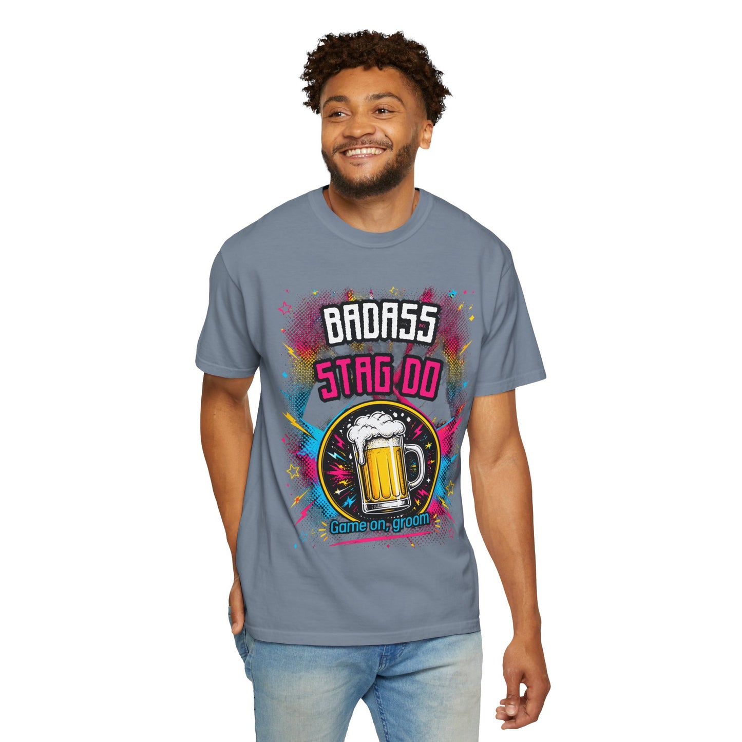 Stag Do T-Shirt — "Badass Stag Do" Beer Mug Bachelorette Party Tee