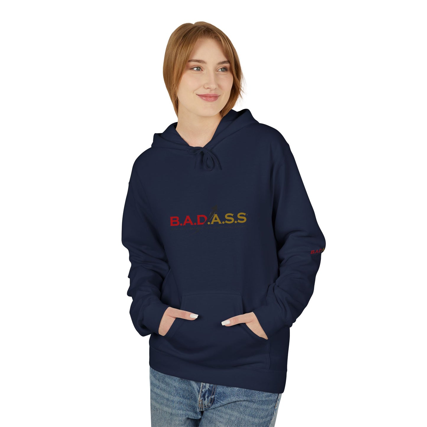 B.A.D.A.S.S. Hoodie - Motivational Arrow Graphic Pullover (Believe Act Discipline Adapt Stay Focused Succeed)