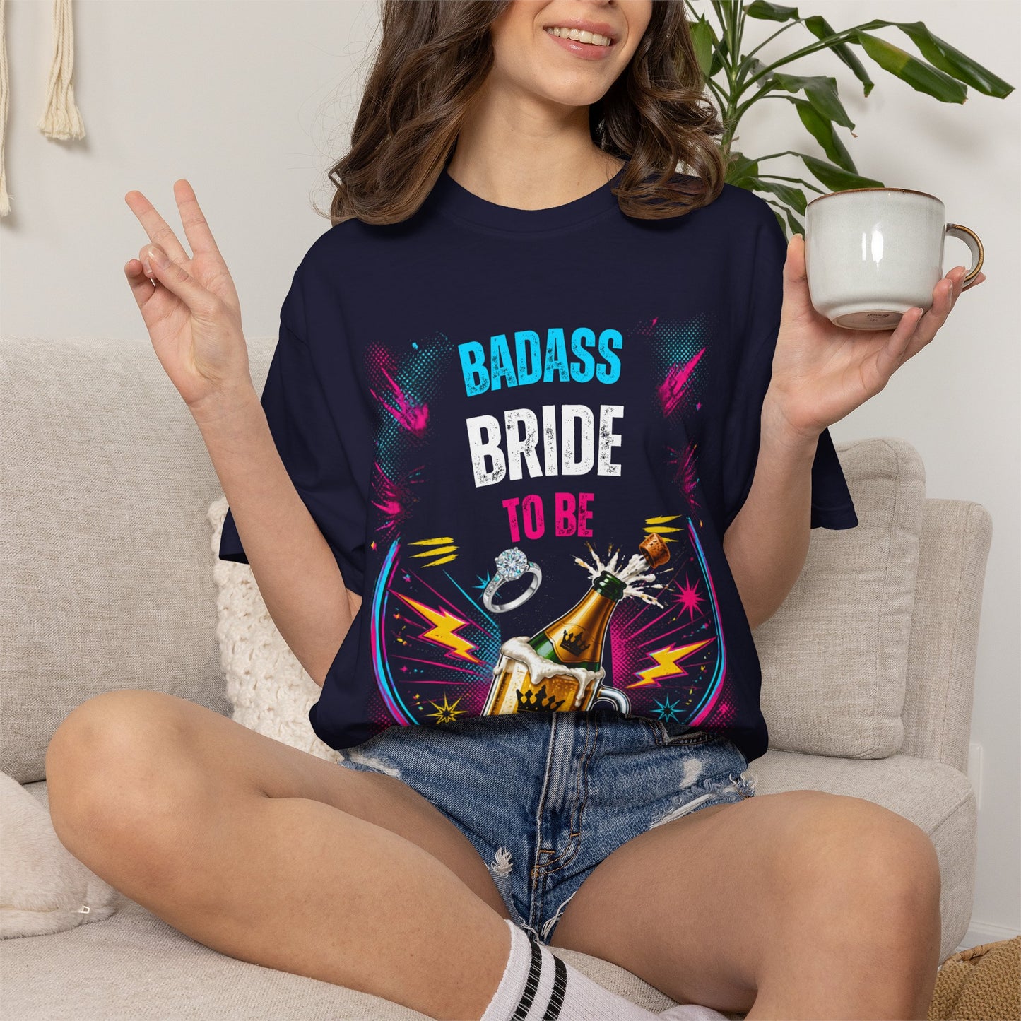 Badass Bride To Be T-Shirt — Bachelorette Party Champagne Tee
