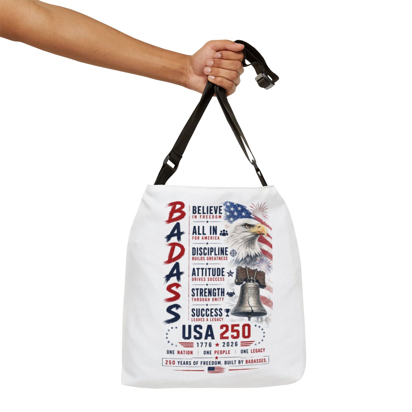 Motivational USA 250 years Badass Inspirational Sports Quote Shoulder Bag