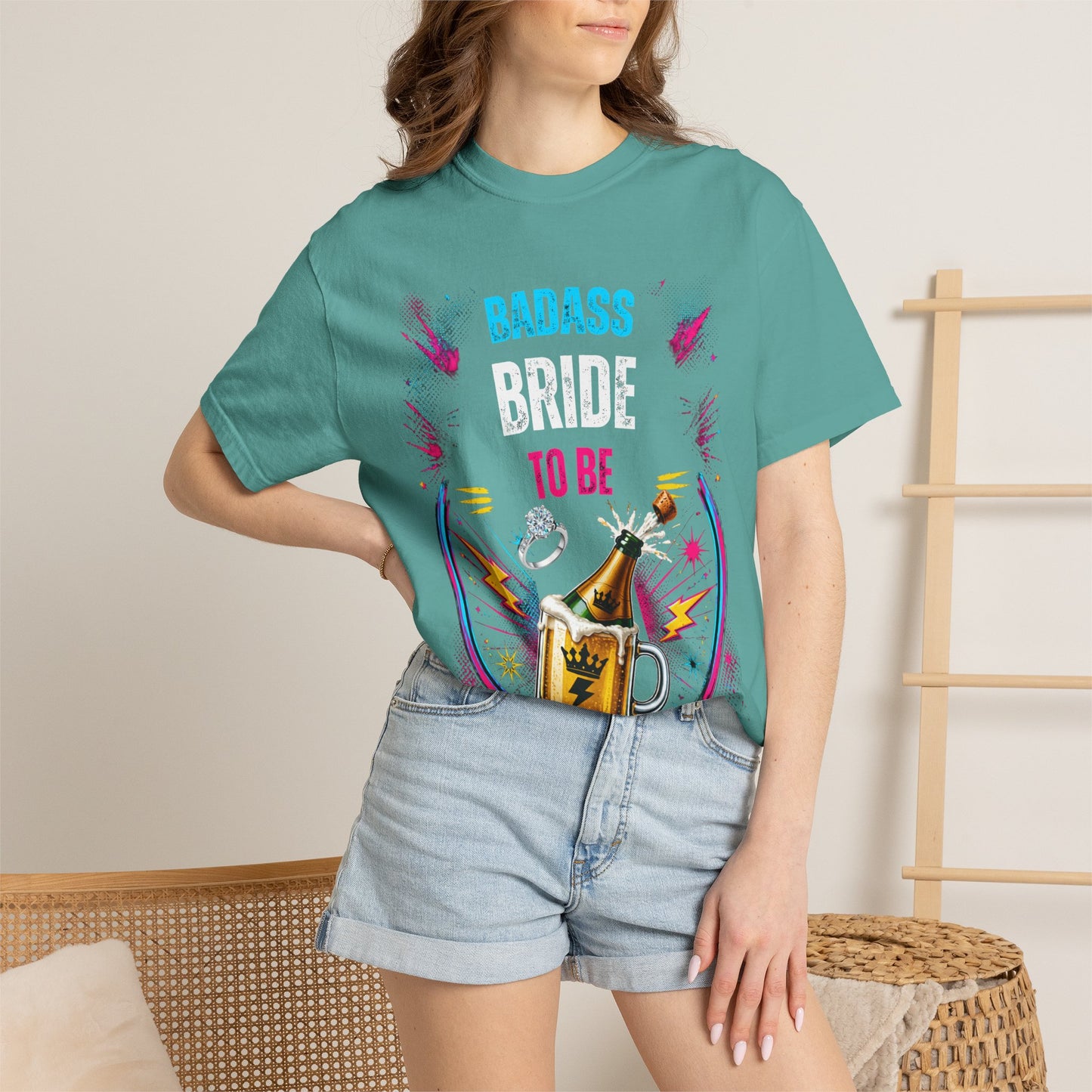 Badass Bride To Be T-Shirt — Bachelorette Party Champagne Tee