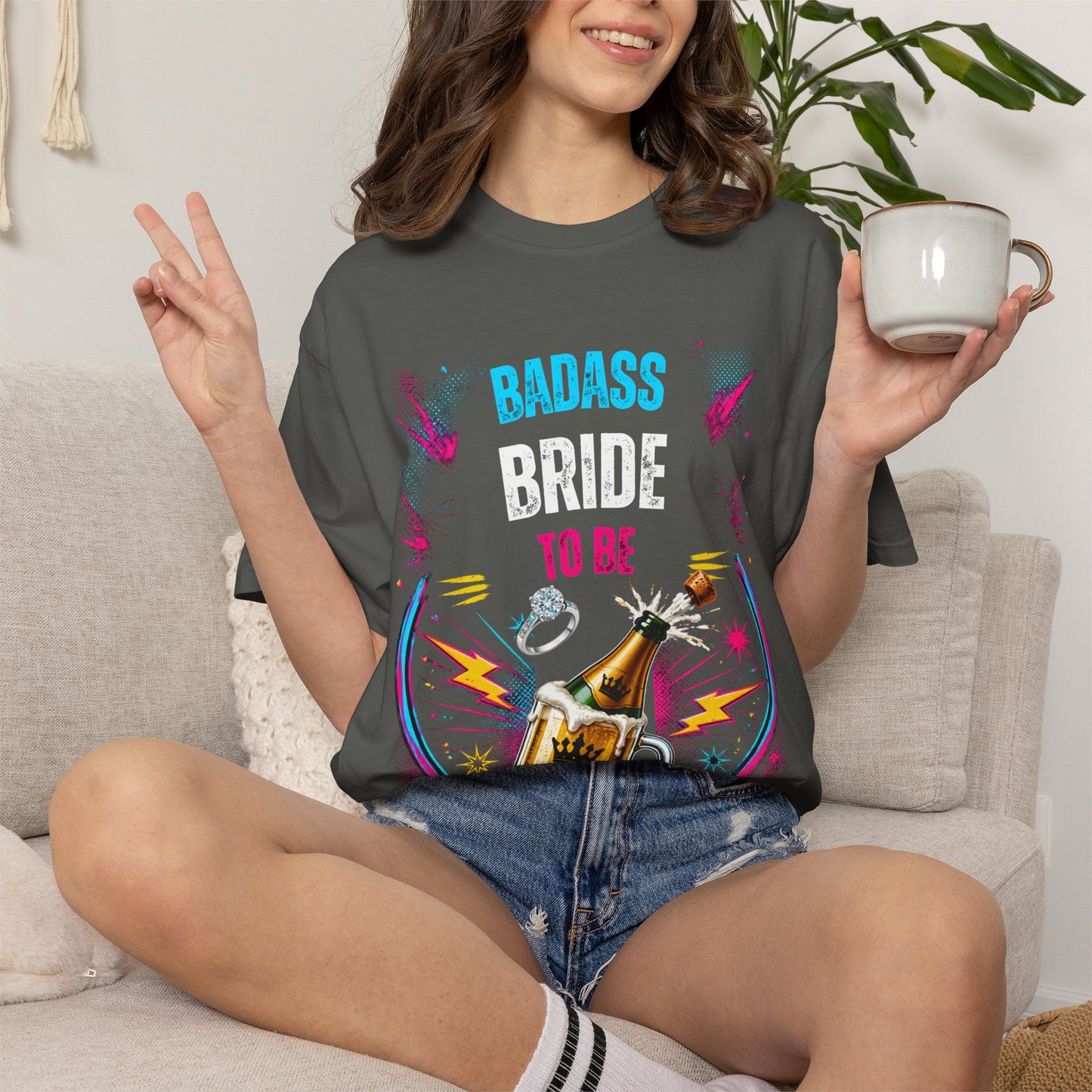Badass Bride To Be T-Shirt — Bachelorette Party Champagne Tee