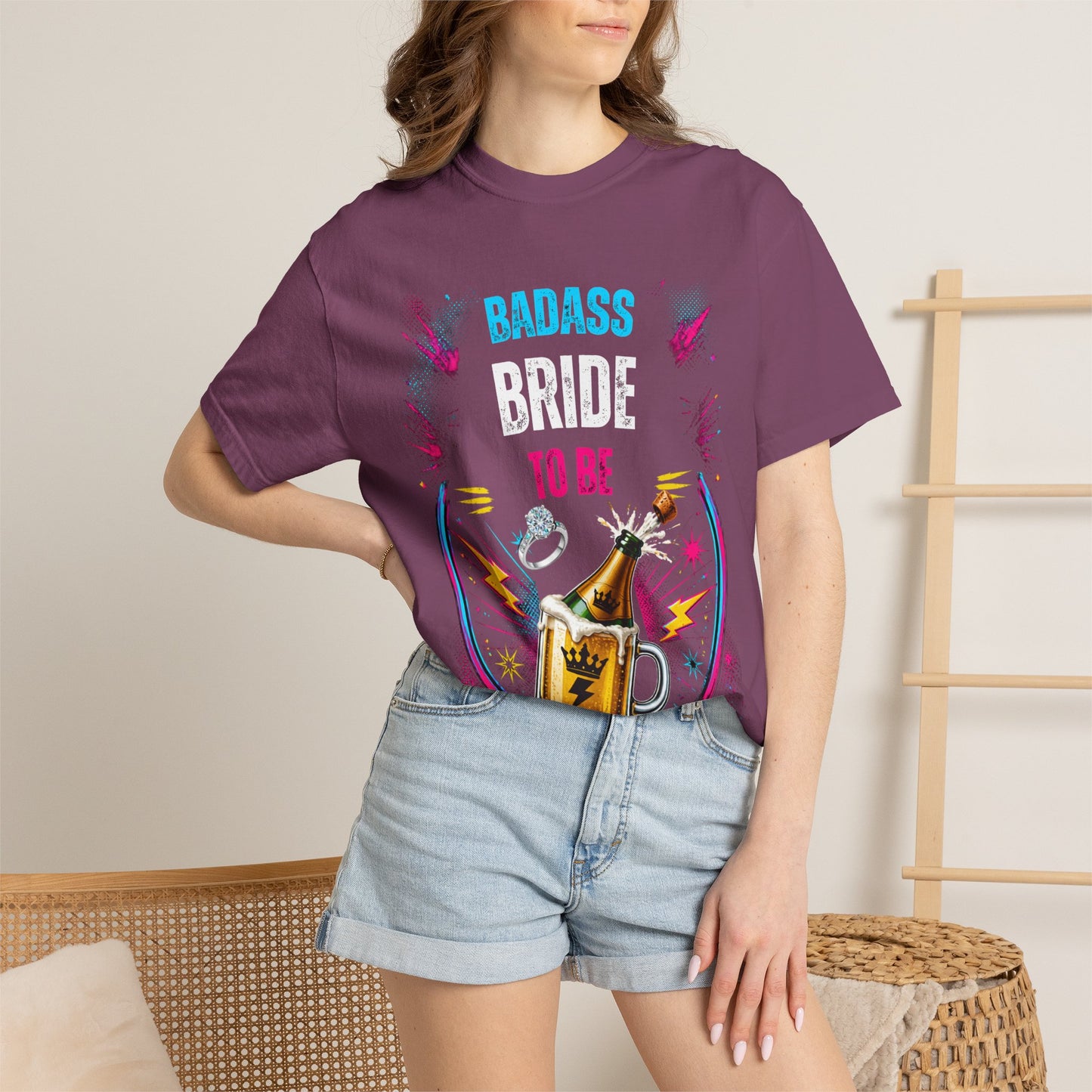 Badass Bride To Be T-Shirt — Bachelorette Party Champagne Tee