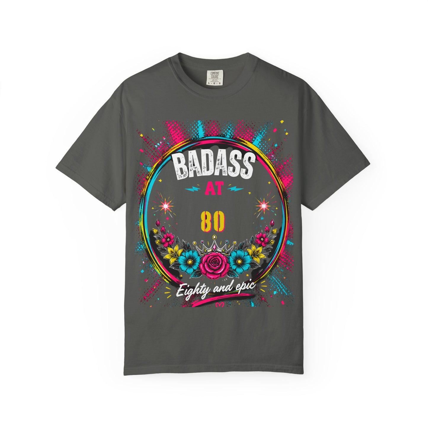 80th Birthday Floral T-Shirt — Turning 80 Celebration Tee