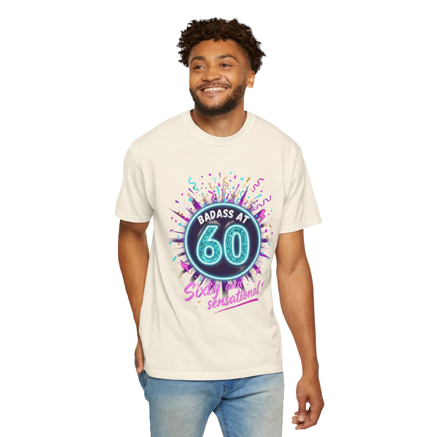 Badass at 60 Graphic T-Shirt — Sixty & Sensational Birthday Tee