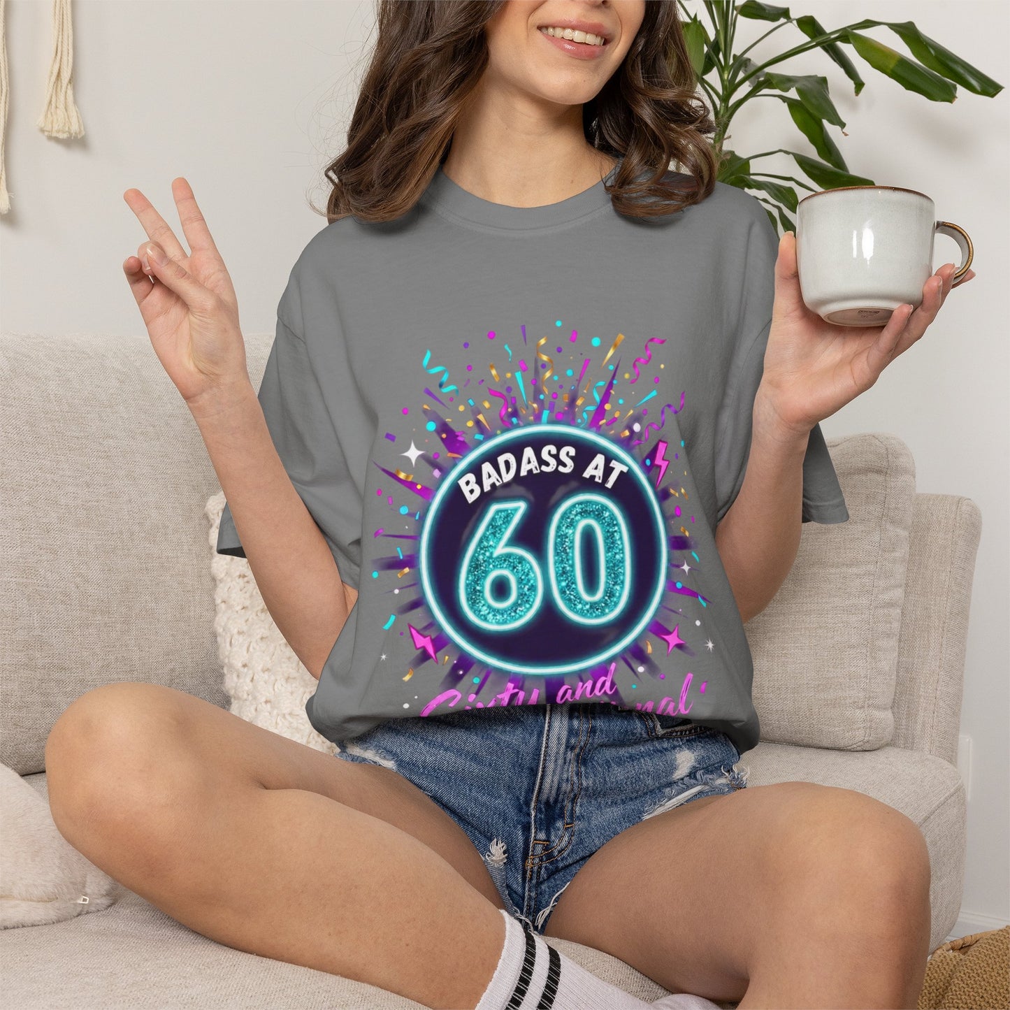Badass at 60 Graphic T-Shirt — Sixty & Sensational Birthday Tee