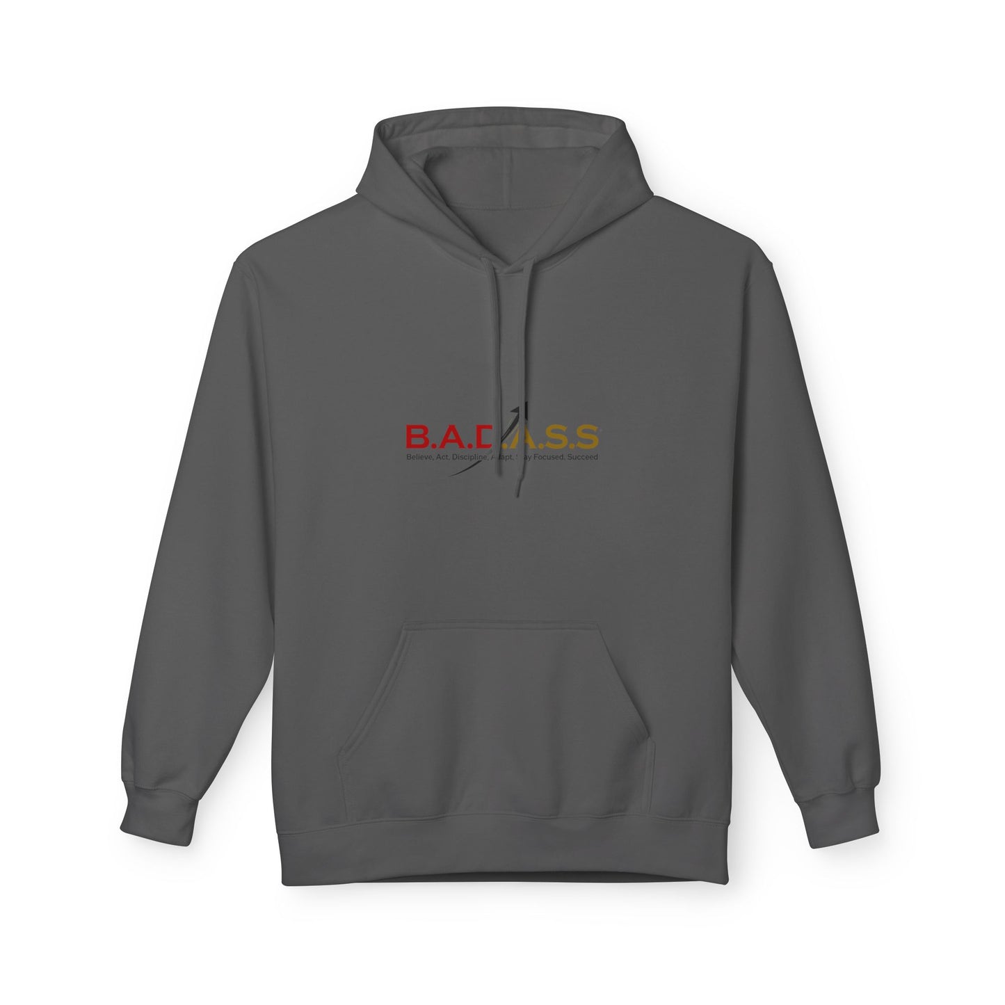 B.A.D.A.S.S. Hoodie - Motivational Arrow Graphic Pullover (Believe Act Discipline Adapt Stay Focused Succeed)