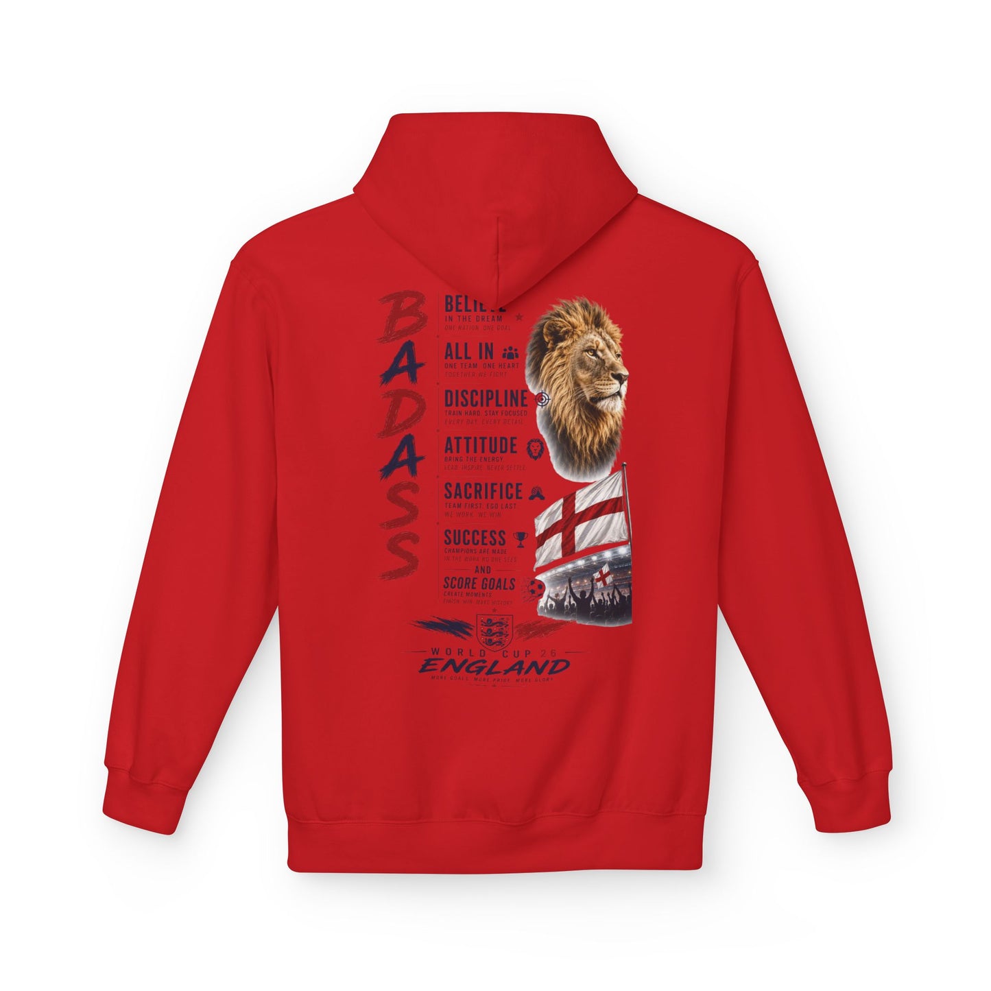 Hoodie — "Badass" England Football Supporter Graphic Hoodie