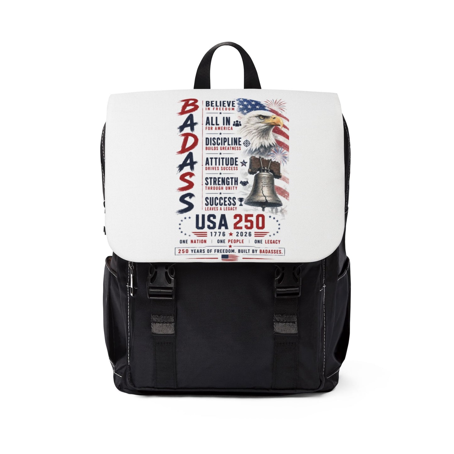 Backpack — B.A.D.A.S.S. USA 250 years  Motivational Flap Backpack
