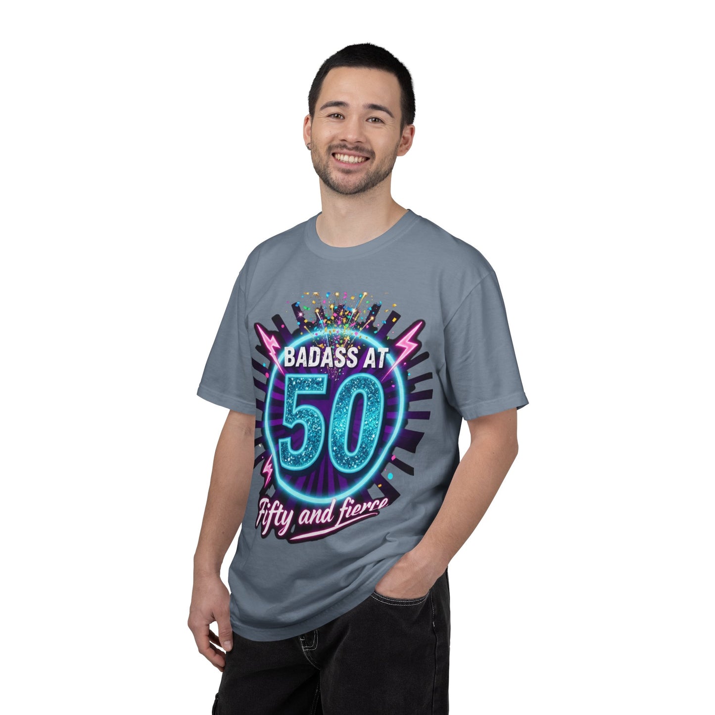Badass at 50 T-Shirt — Fifty and Fierce Birthday Tee