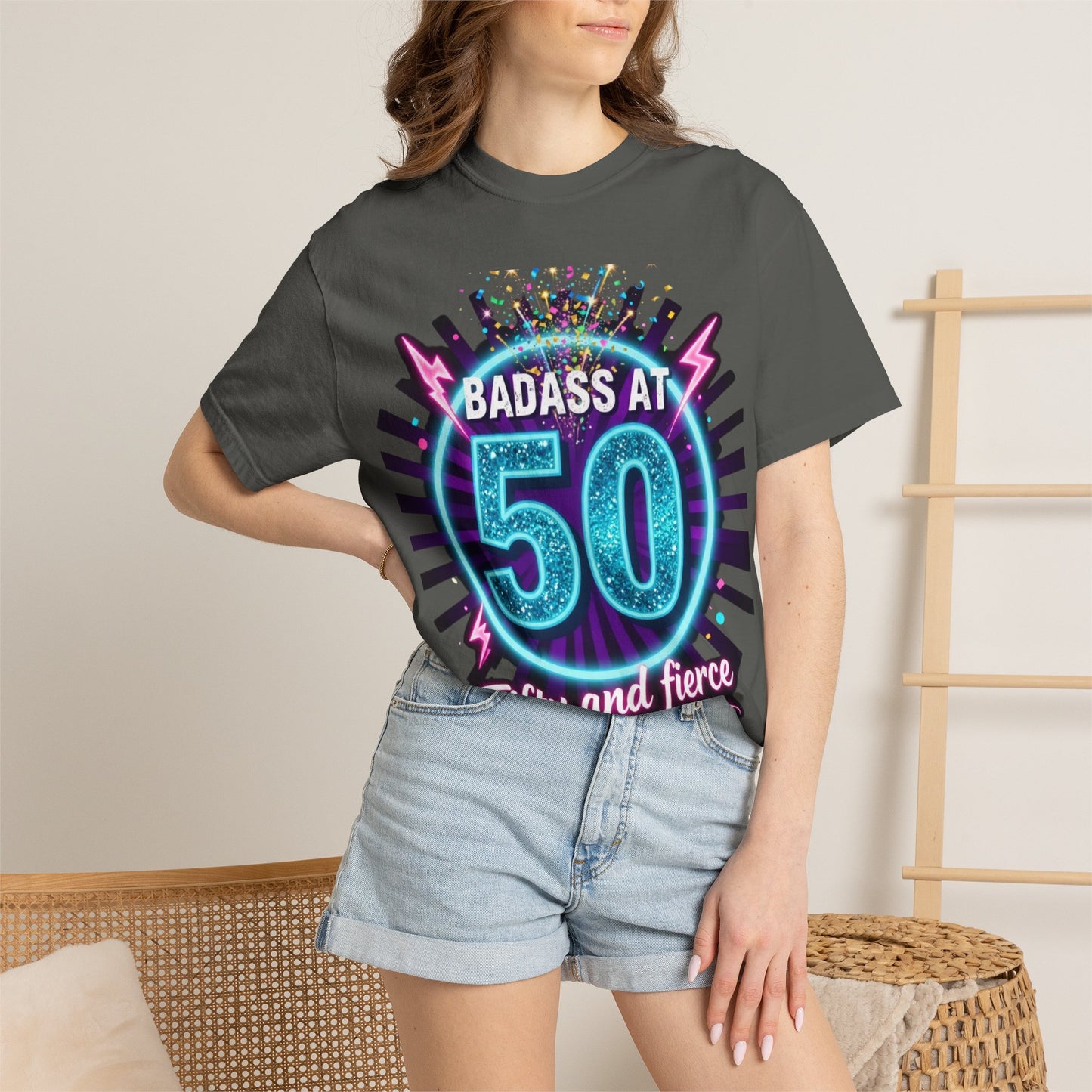 Badass at 50 T-Shirt — Fifty and Fierce Birthday Tee