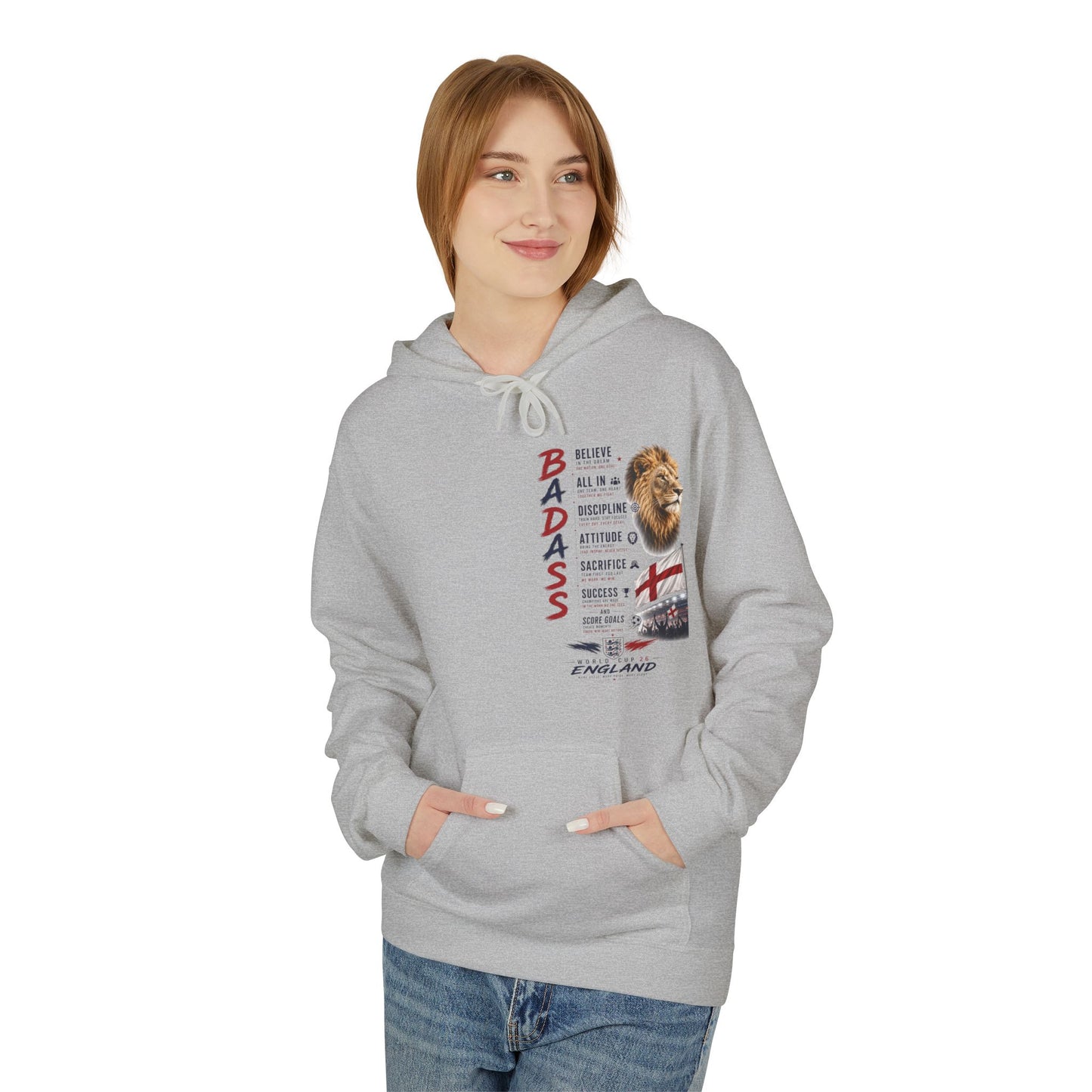 Hoodie — "Badass" England Football Supporter Graphic Hoodie