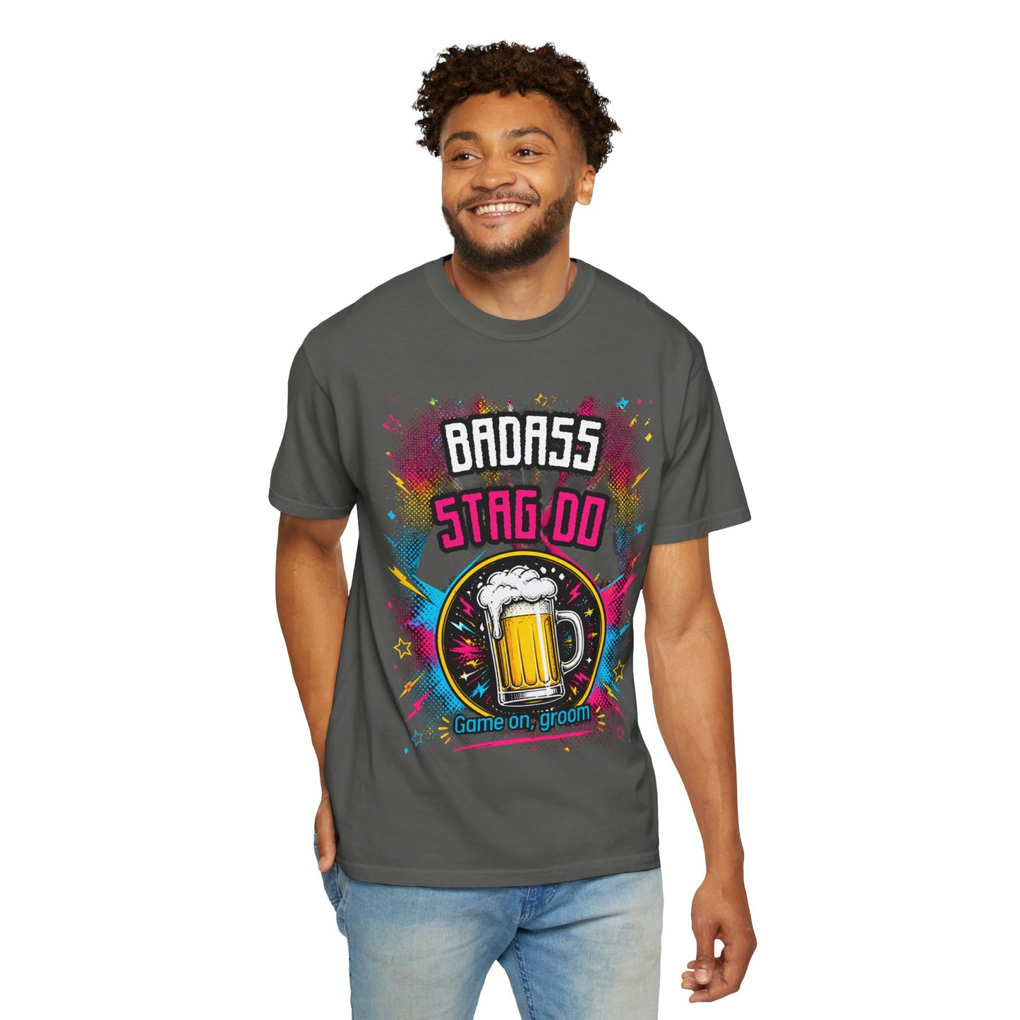 Stag Do T-Shirt — "Badass Stag Do" Beer Mug Bachelorette Party Tee