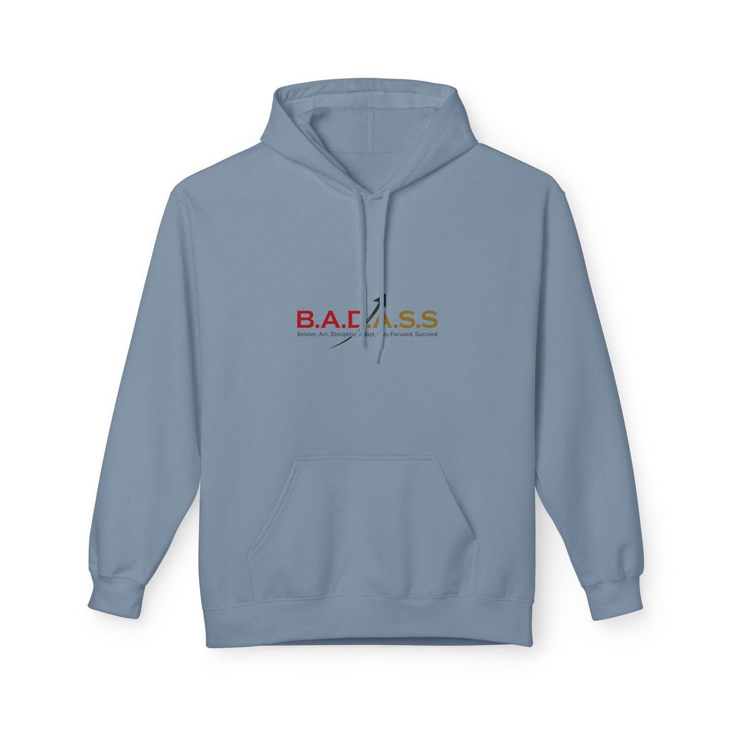 B.A.D.A.S.S. Hoodie - Motivational Arrow Graphic Pullover (Believe Act Discipline Adapt Stay Focused Succeed)