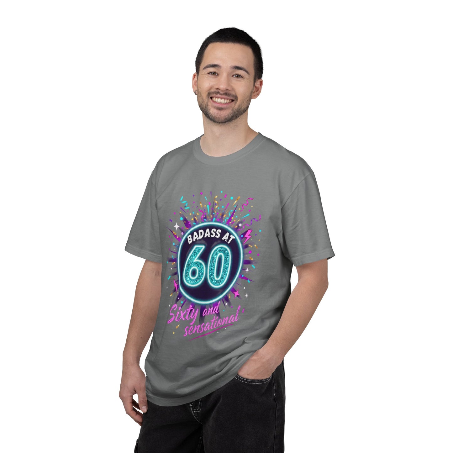Badass at 60 Graphic T-Shirt — Sixty & Sensational Birthday Tee