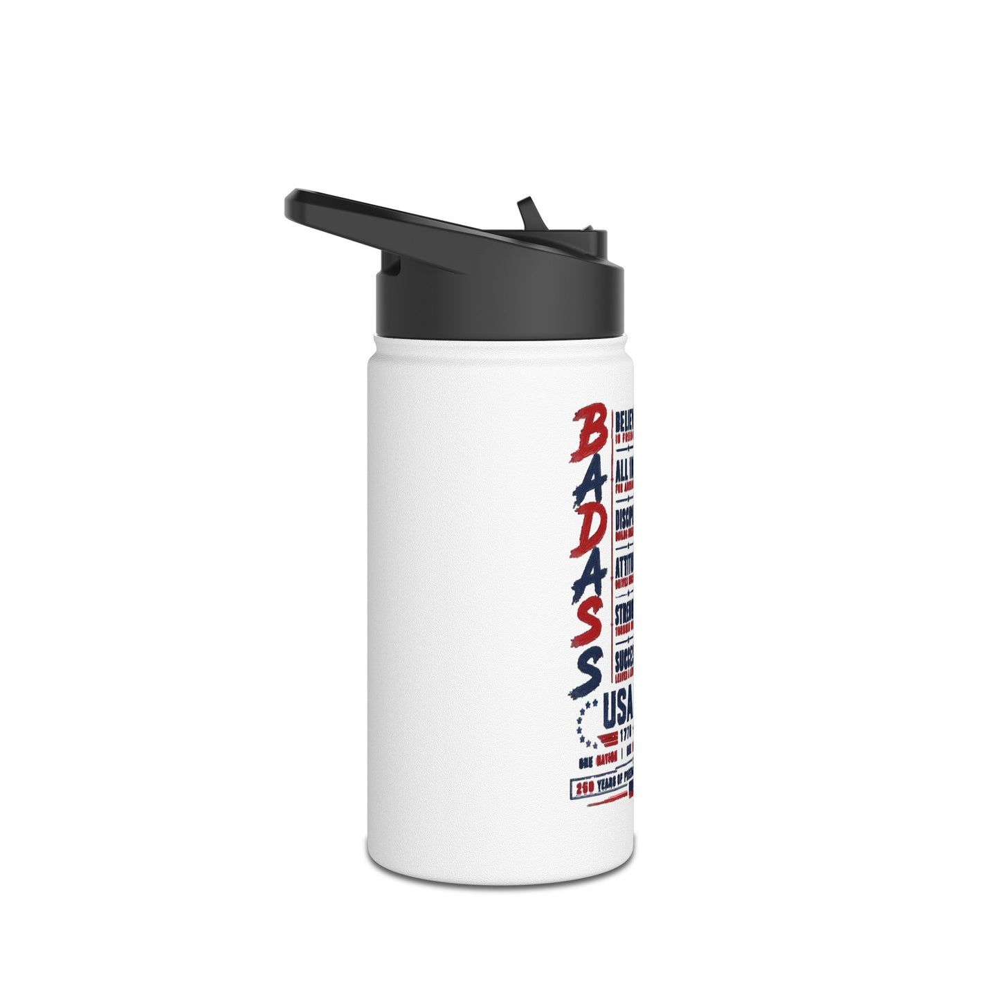 Badass Motivational Commemorative USA 250 years Water Bottle