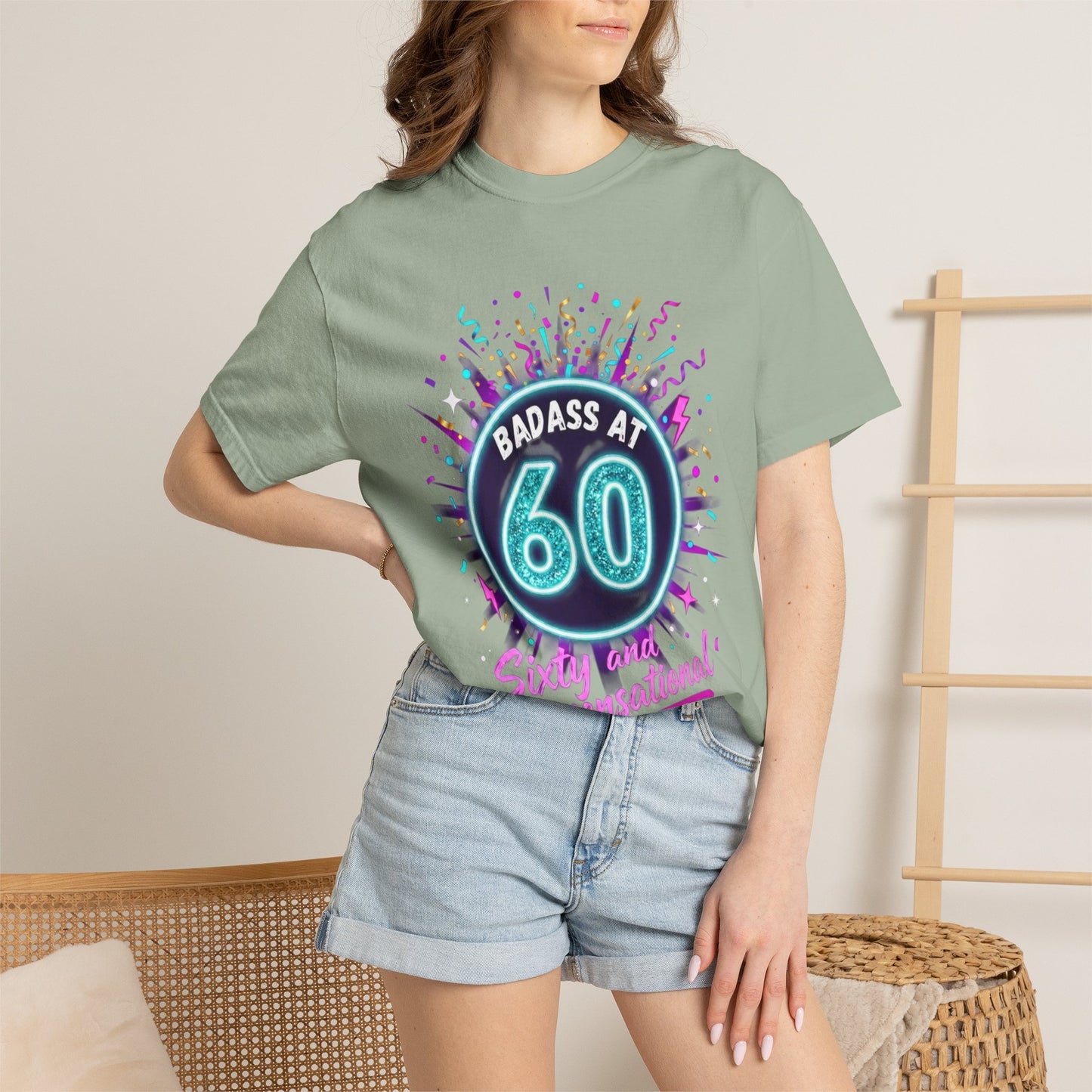 Badass at 60 Graphic T-Shirt — Sixty & Sensational Birthday Tee
