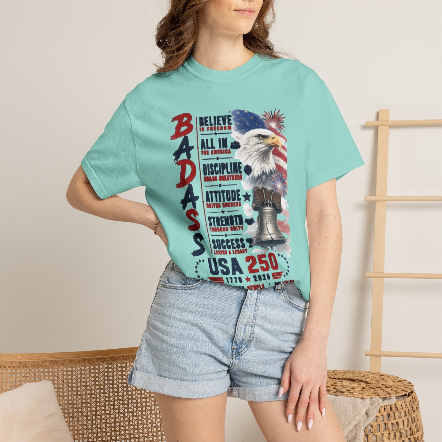 Badass USA 250 Patriotic Eagle T-Shirt — Tribute 250 years