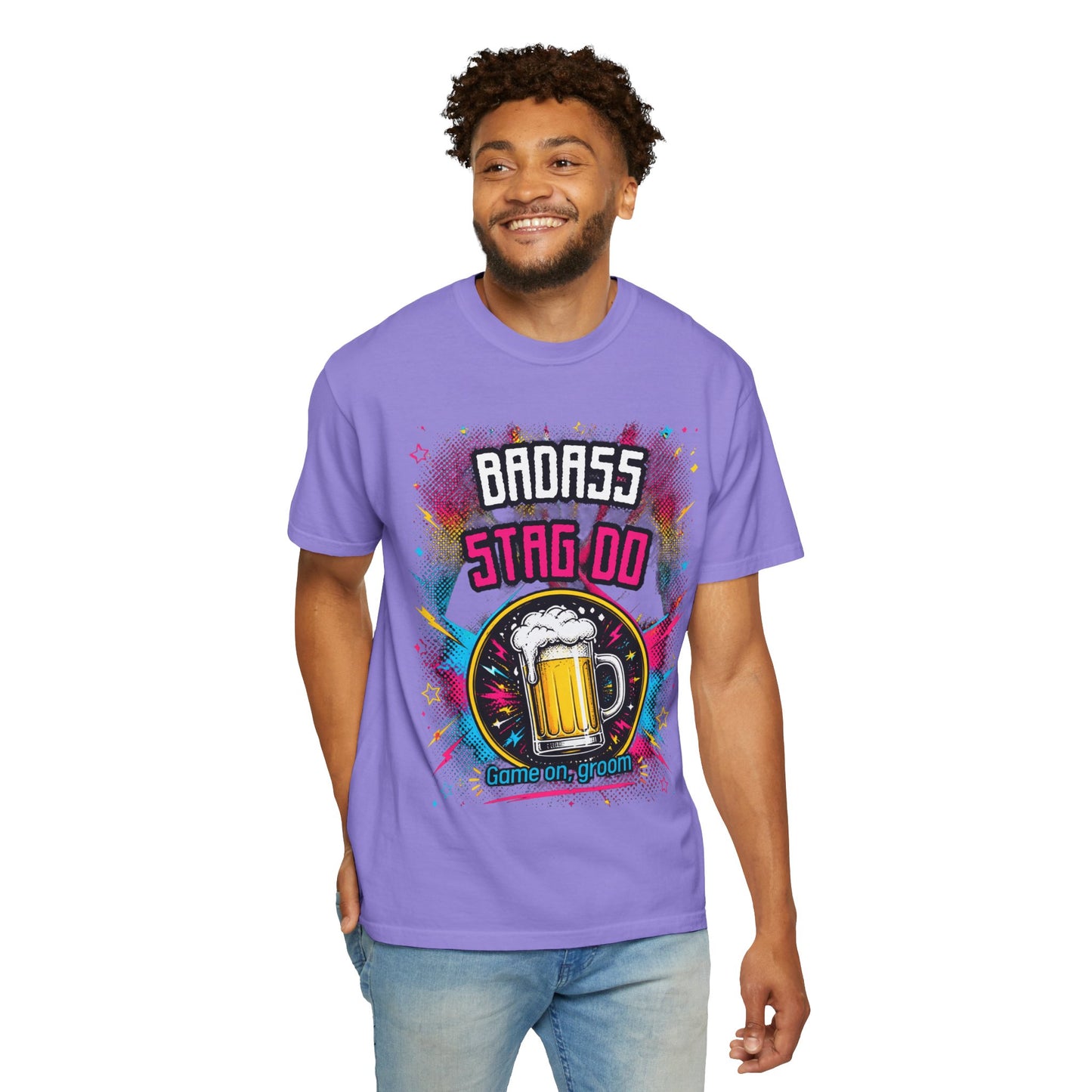 Stag Do T-Shirt — "Badass Stag Do" Beer Mug Bachelorette Party Tee