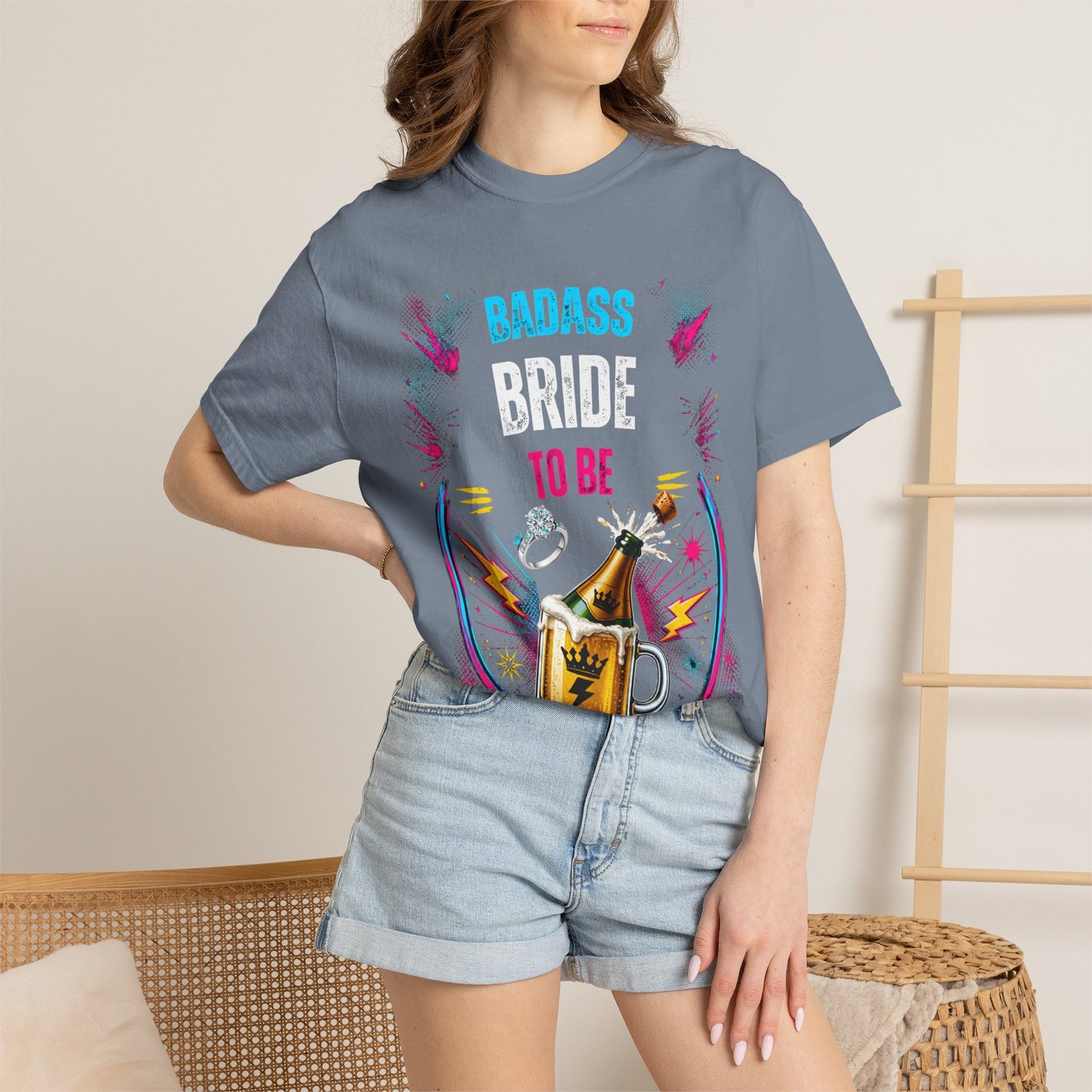 Badass Bride To Be T-Shirt — Bachelorette Party Champagne Tee