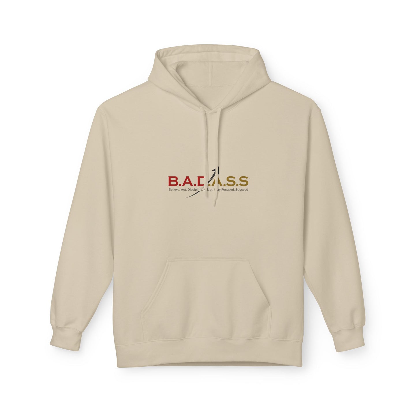 B.A.D.A.S.S. Hoodie - Motivational Arrow Graphic Pullover (Believe Act Discipline Adapt Stay Focused Succeed)