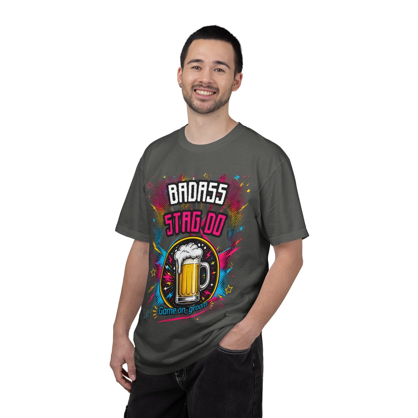 Stag Do T-Shirt — "Badass Stag Do" Beer Mug Bachelorette Party Tee