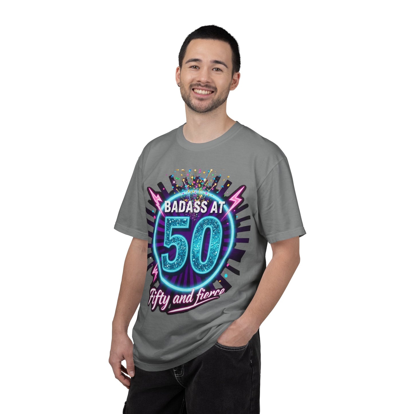 Badass at 50 T-Shirt — Fifty and Fierce Birthday Tee