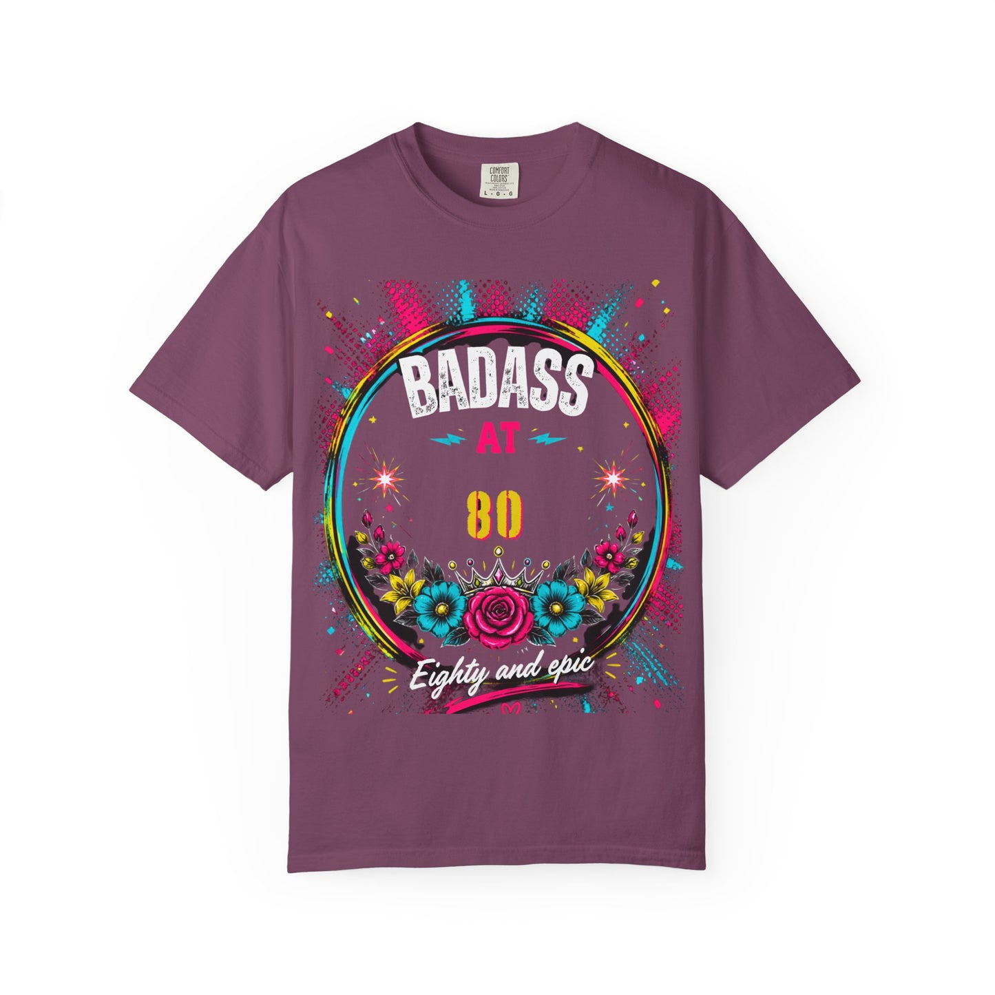 80th Birthday Floral T-Shirt — Turning 80 Celebration Tee